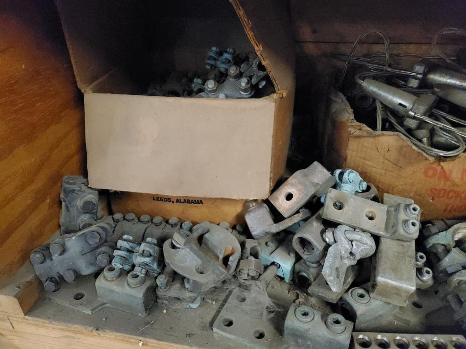 Contents of one shelf cubby - Large assortment of electrical lugs, fittings, and connectors. - Image 8 of 8