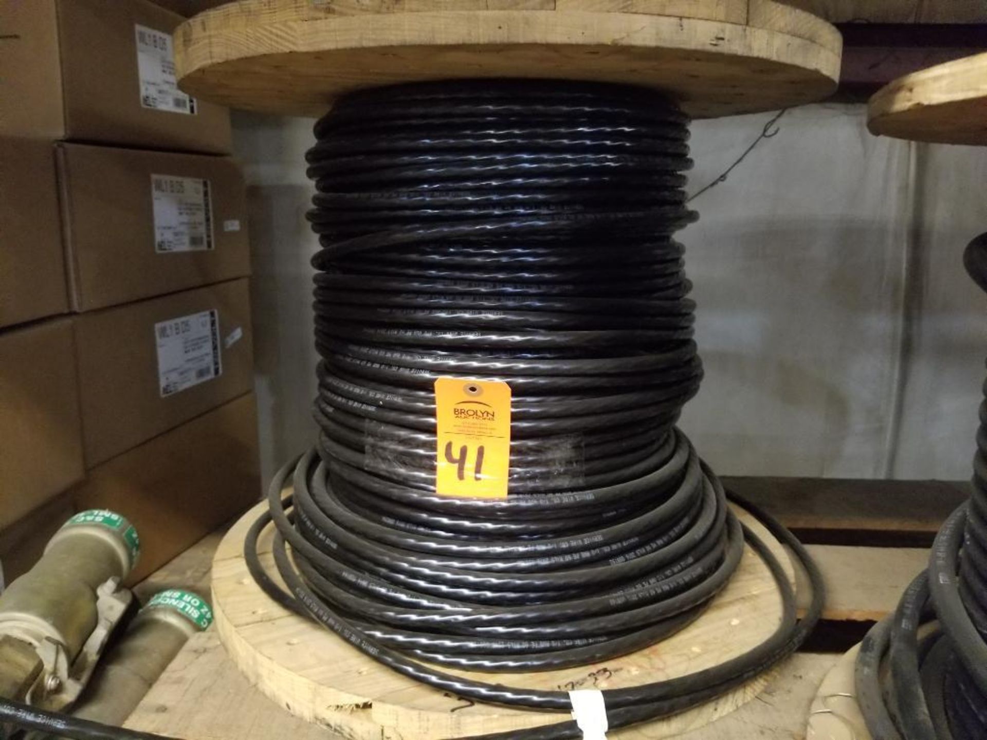 Spool of Southwire. 1/0 awg copper wire.
