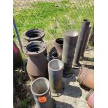 Assorted iron pipe parts.