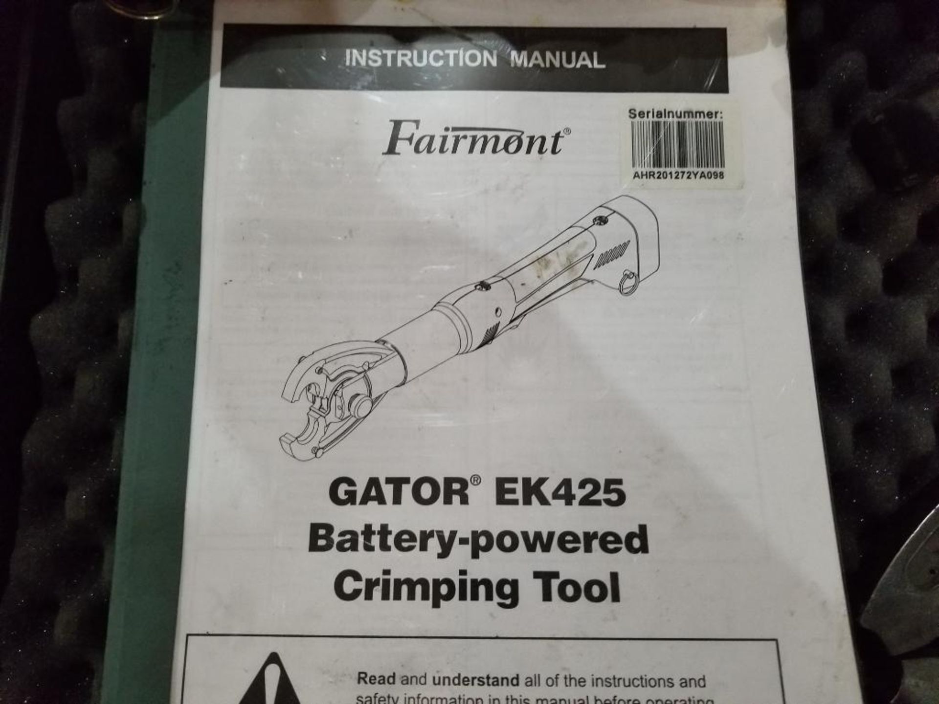 Fairmount battery powered crimping tool. Model GATOR EK425. - Image 2 of 8
