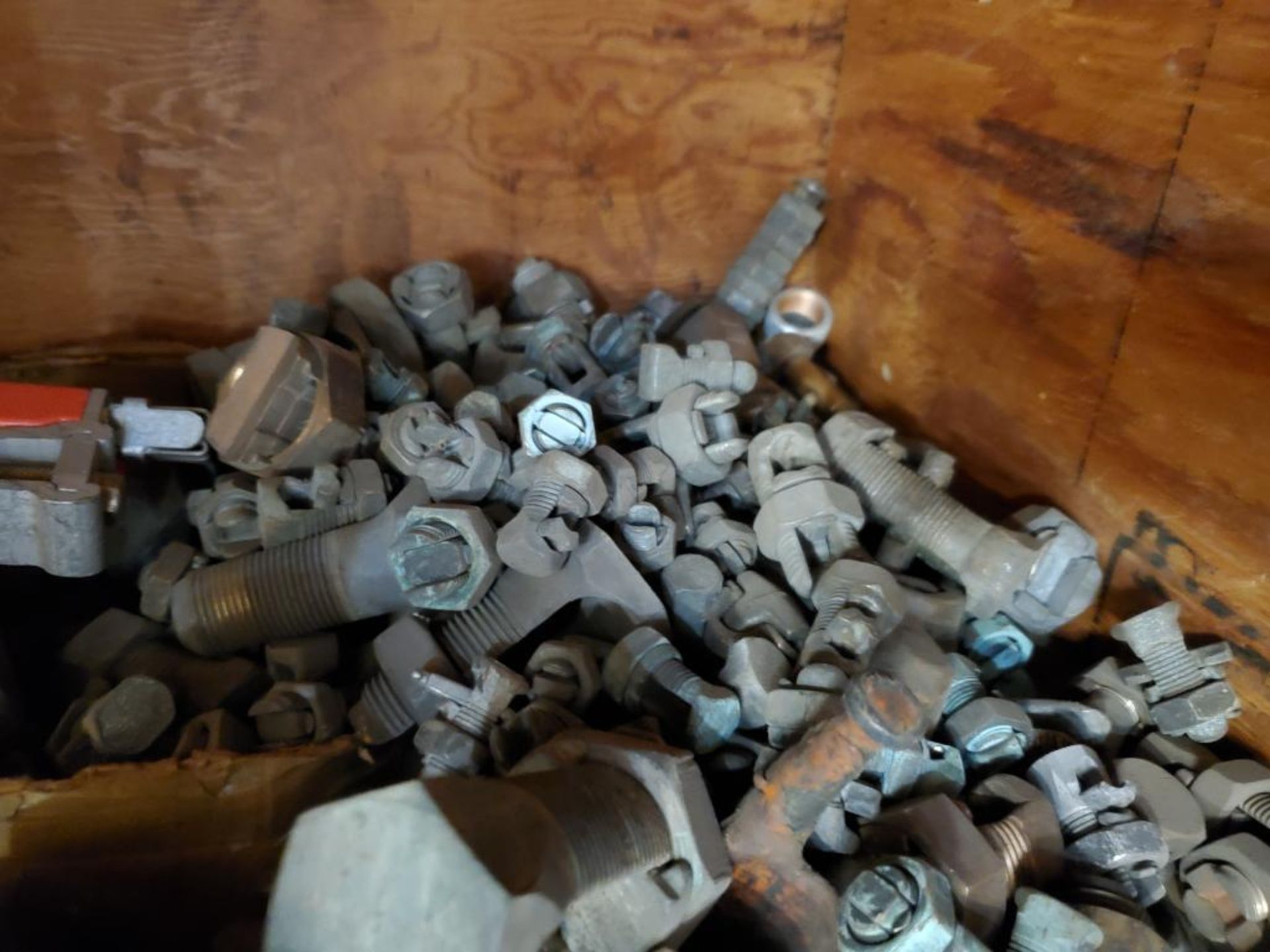 Contents of one shelf cubby - Large assortment of electrical lugs, fittings, and connectors. - Image 3 of 6
