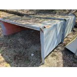 Steel box. 92in x 107in x 39.5in.