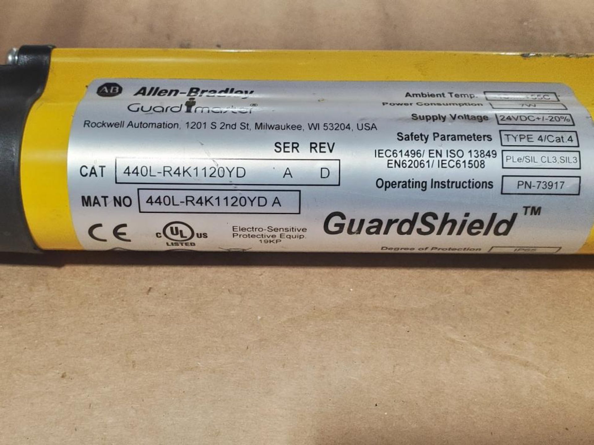 Allen Bradley Guardmaster GuardShield light curtain receiver 440L-R4K1120YD. - Image 4 of 5