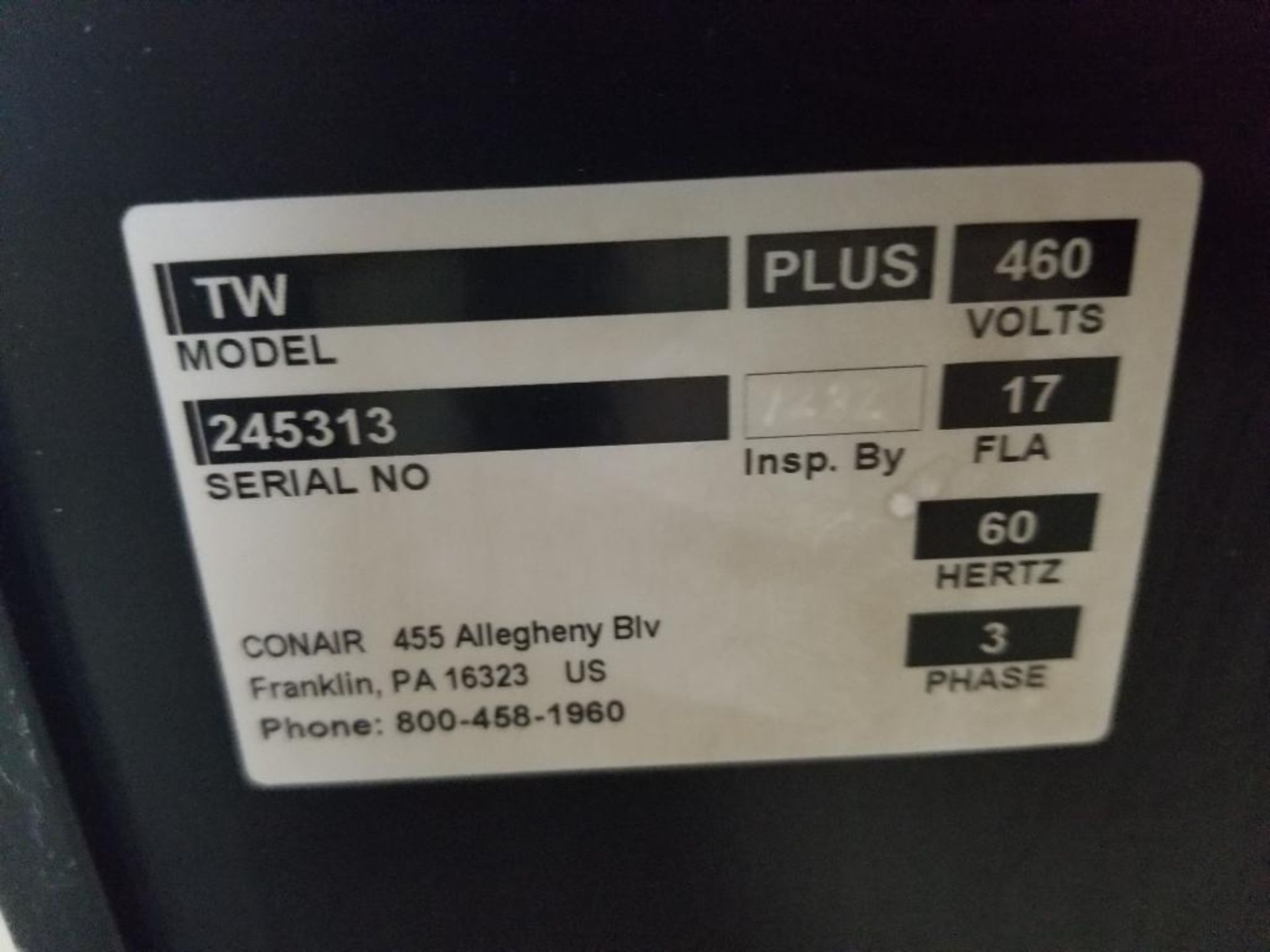 Conair Thermolator TW-PLUS. 3PH 460V. - Image 5 of 8