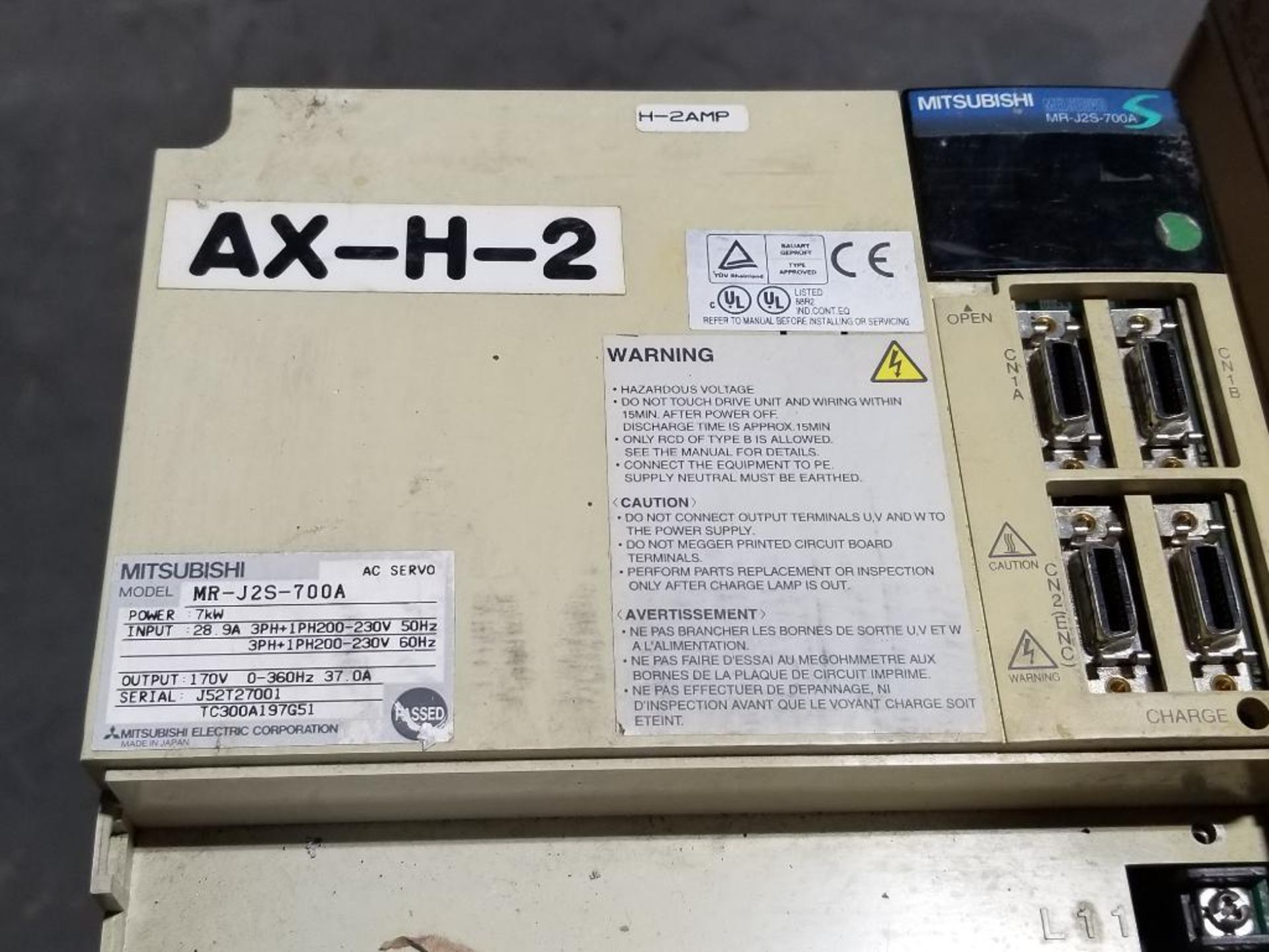 7kW Mitsubishi MR-J2S-700A AC servo drive. - Image 2 of 7