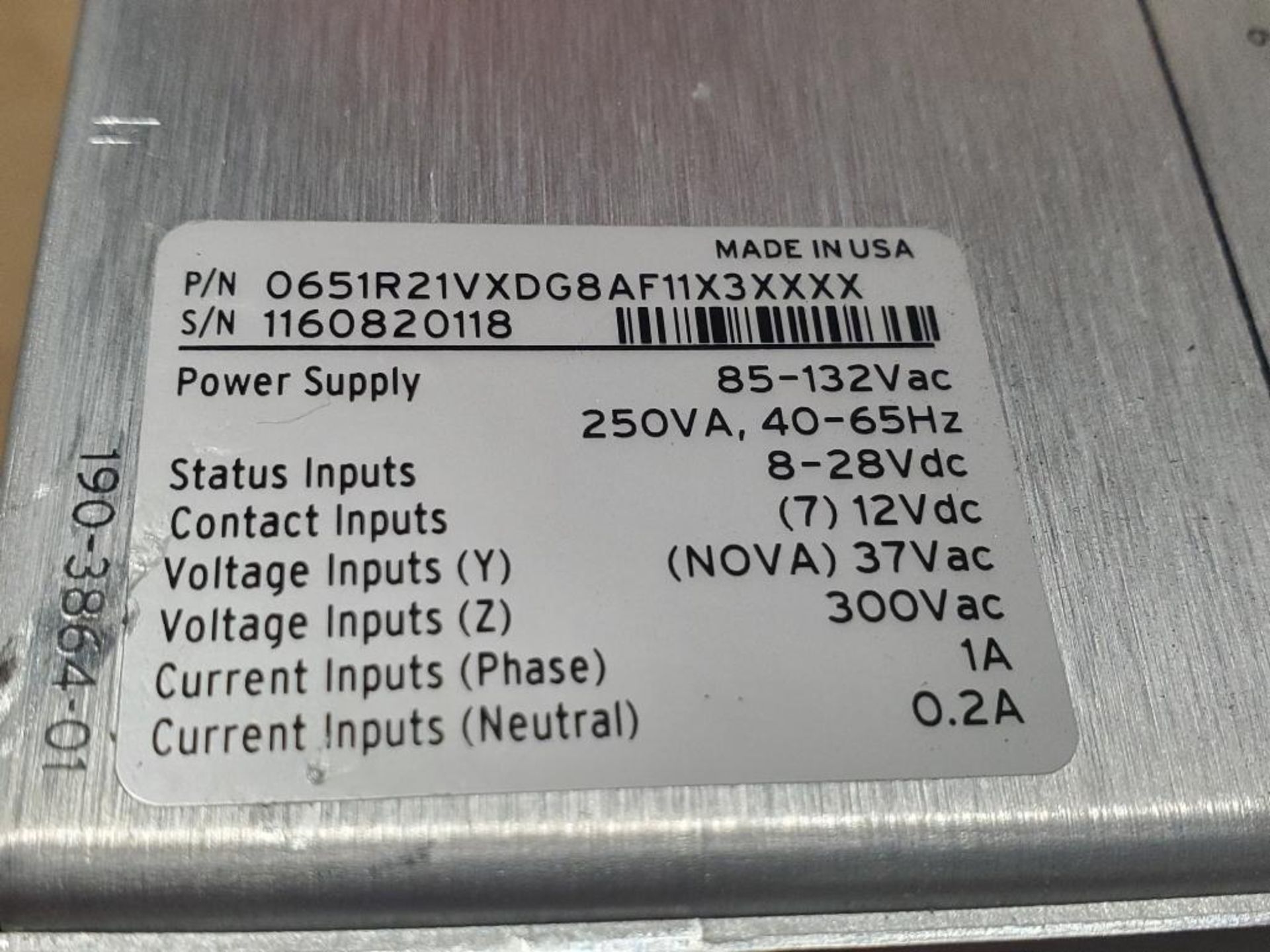 SEL Schweitzer Engineering Laboratories SEL-651R recloser control. 0651R21VXDG8AF11X3XXXX. - Image 5 of 8