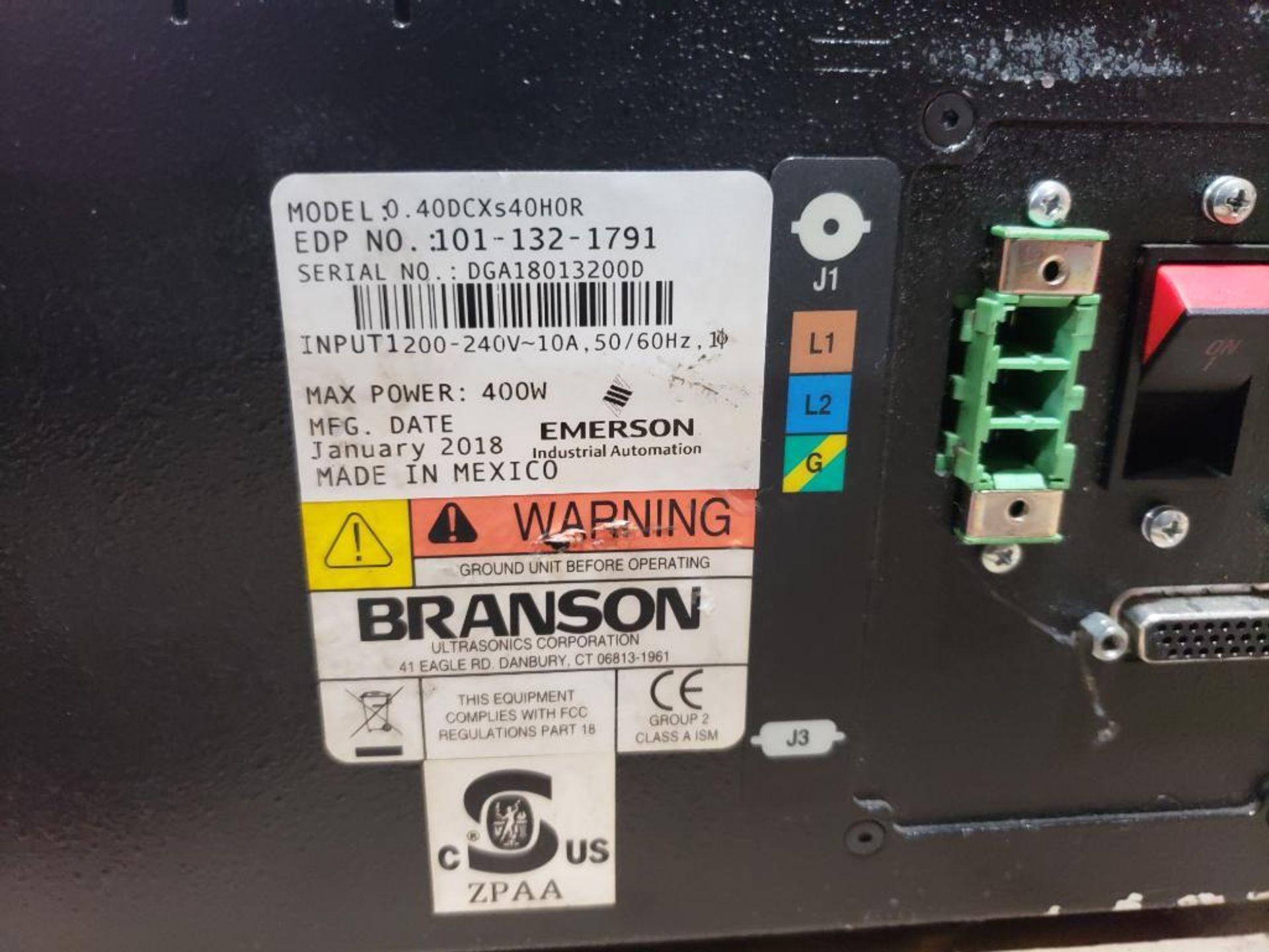 Branson XDC power supply. Model: 0.40DCXs40H0R. 400W. - Image 5 of 5