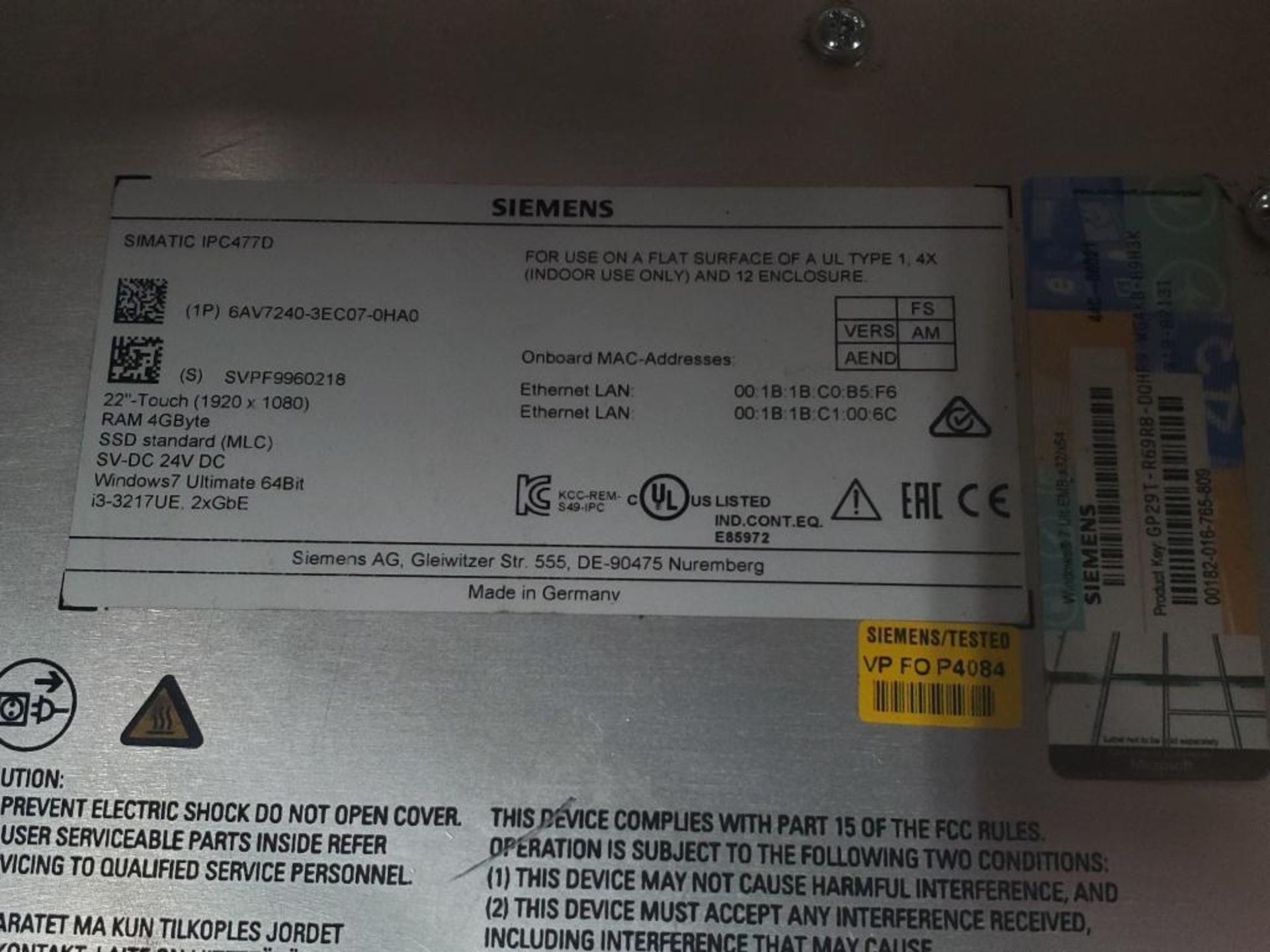 *Parts / Repairable* - Qty 2 - Siemens touch panels. - Image 7 of 11