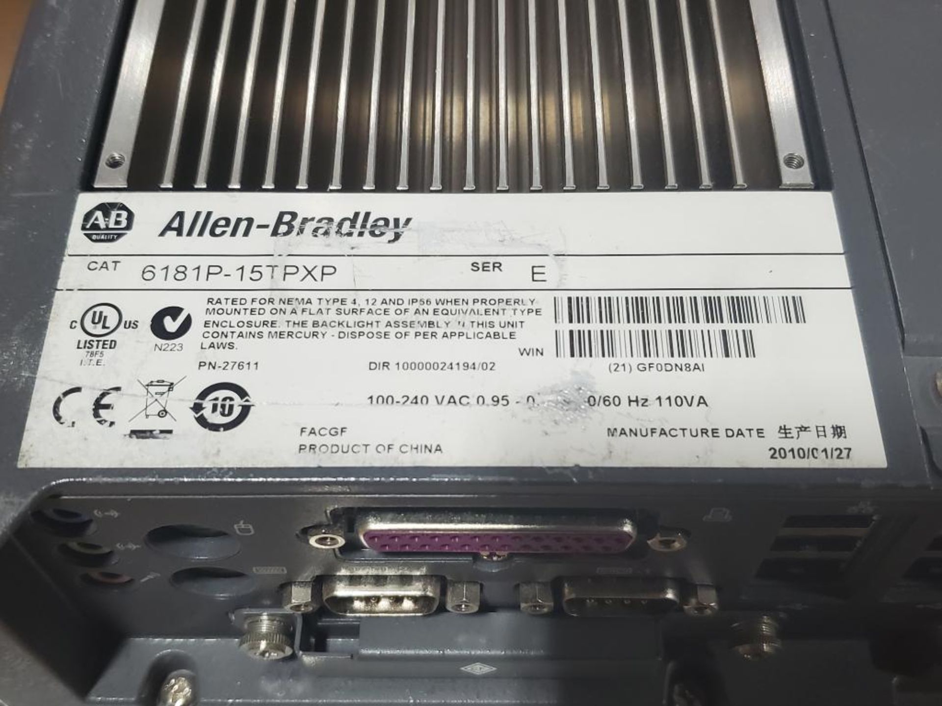 Allen Bradley 1500P industrial computer. 6181P-15TPXP. - Image 7 of 10