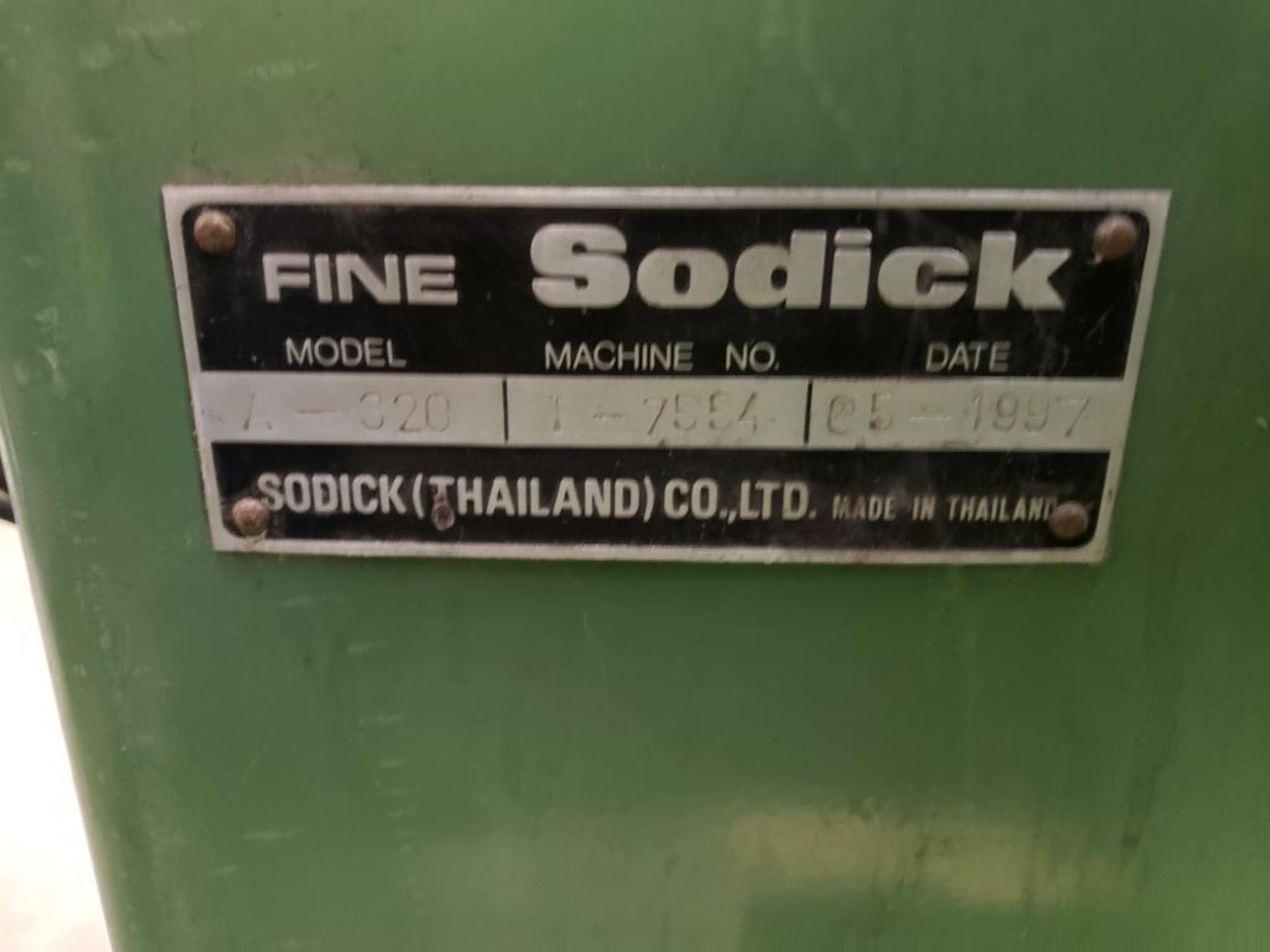 Sodick EDM. Model A320D. Serial number 1-7554. Mfg Date 05/97. . - Image 10 of 18