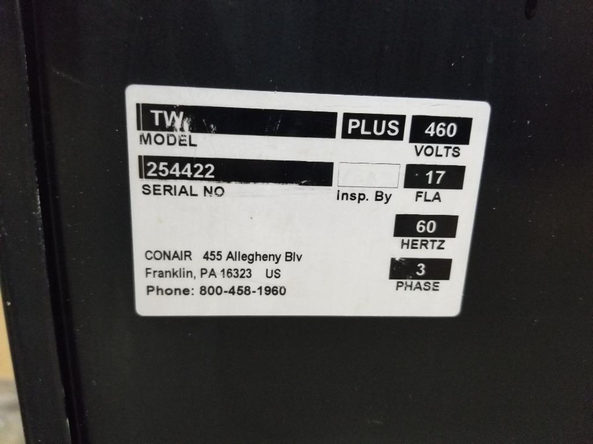 Conair Thermolator TW-PLUS. 3PH 460V. - Image 4 of 7