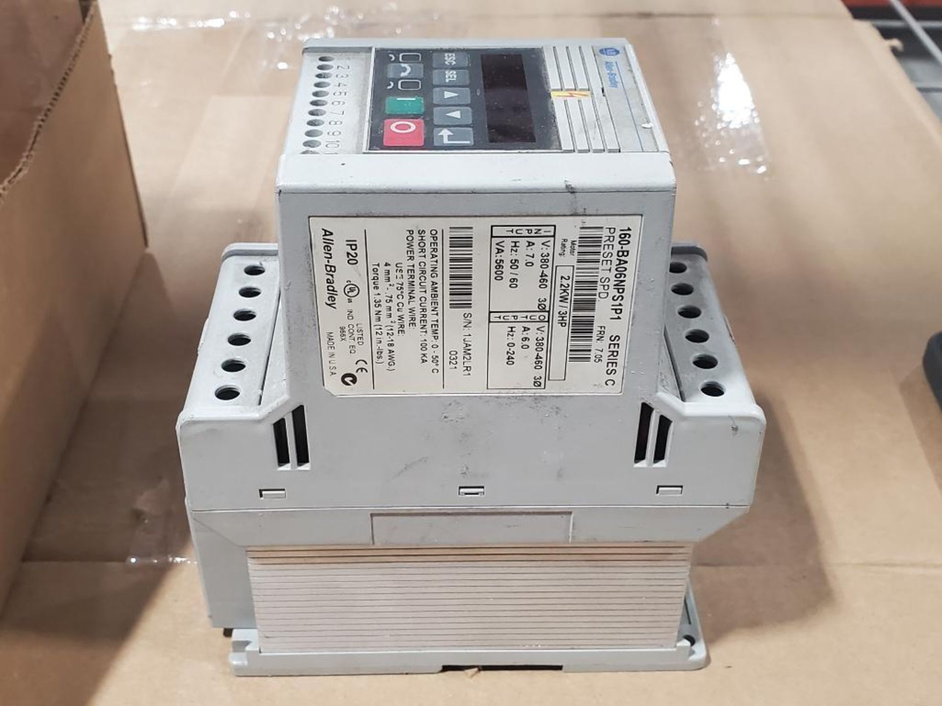 3HP Allen Bradley 160-BA06NPS1P1 PRESET SPD drive. - Image 3 of 6