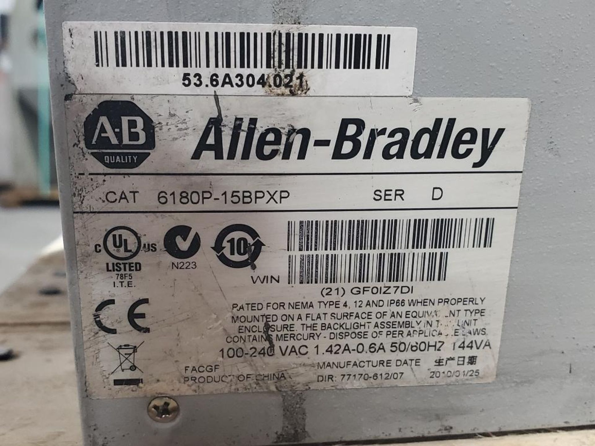 Allen Bradley 1500P integrated display computer. 6180P-15BPXP. - Image 8 of 10
