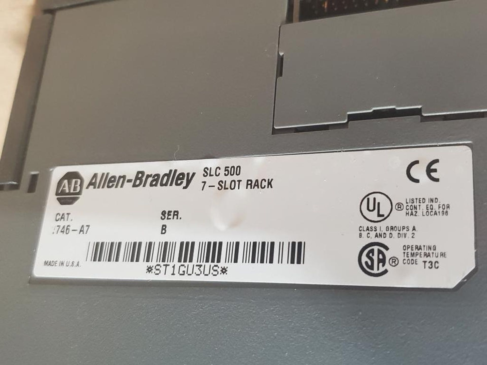 Allen Bradley SLC500 7-slot programmable controller rack with input/output cards. - Image 7 of 9