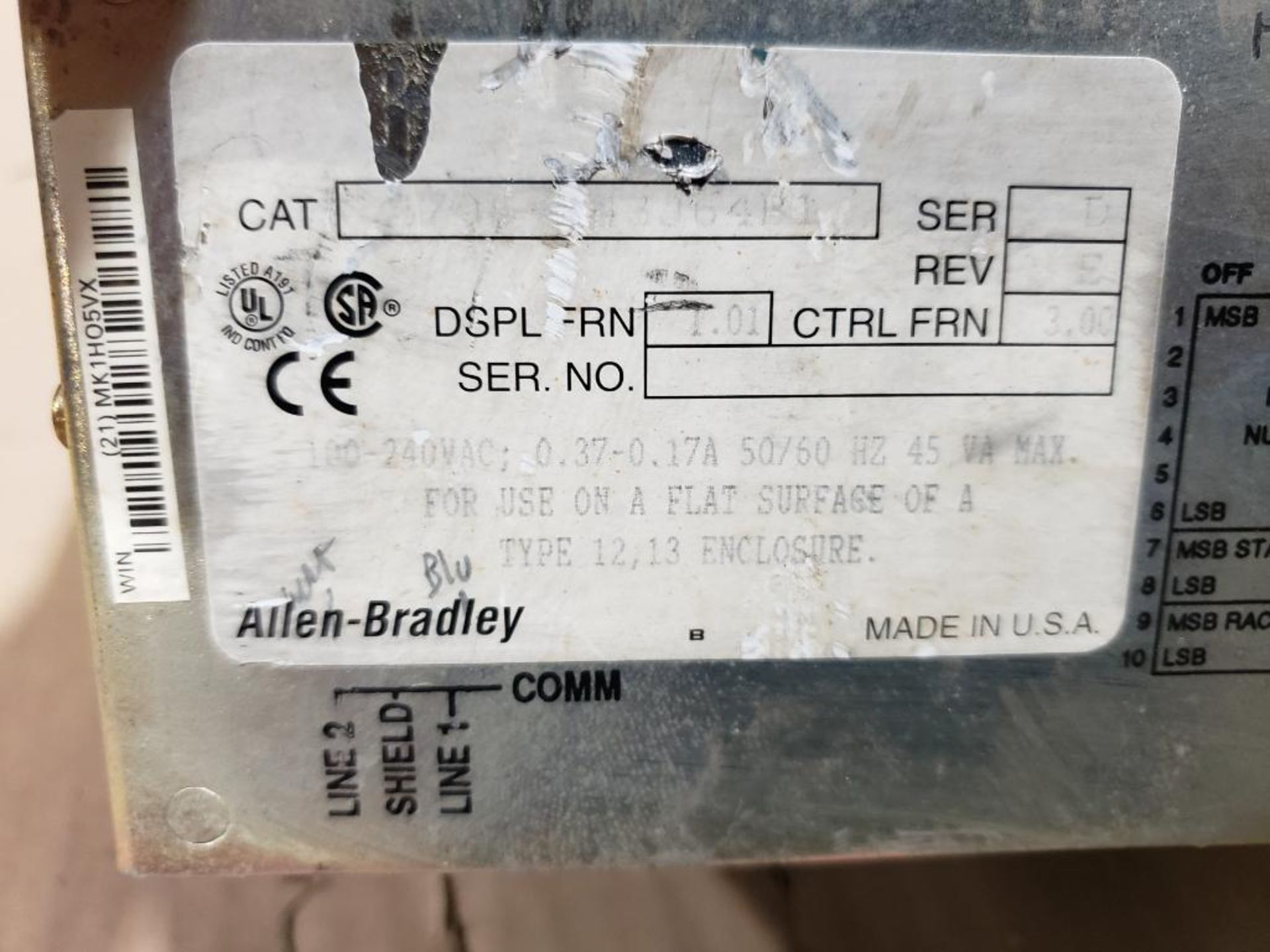 Allen Bradley Dataliner 2706-43J64B1. - Image 6 of 7