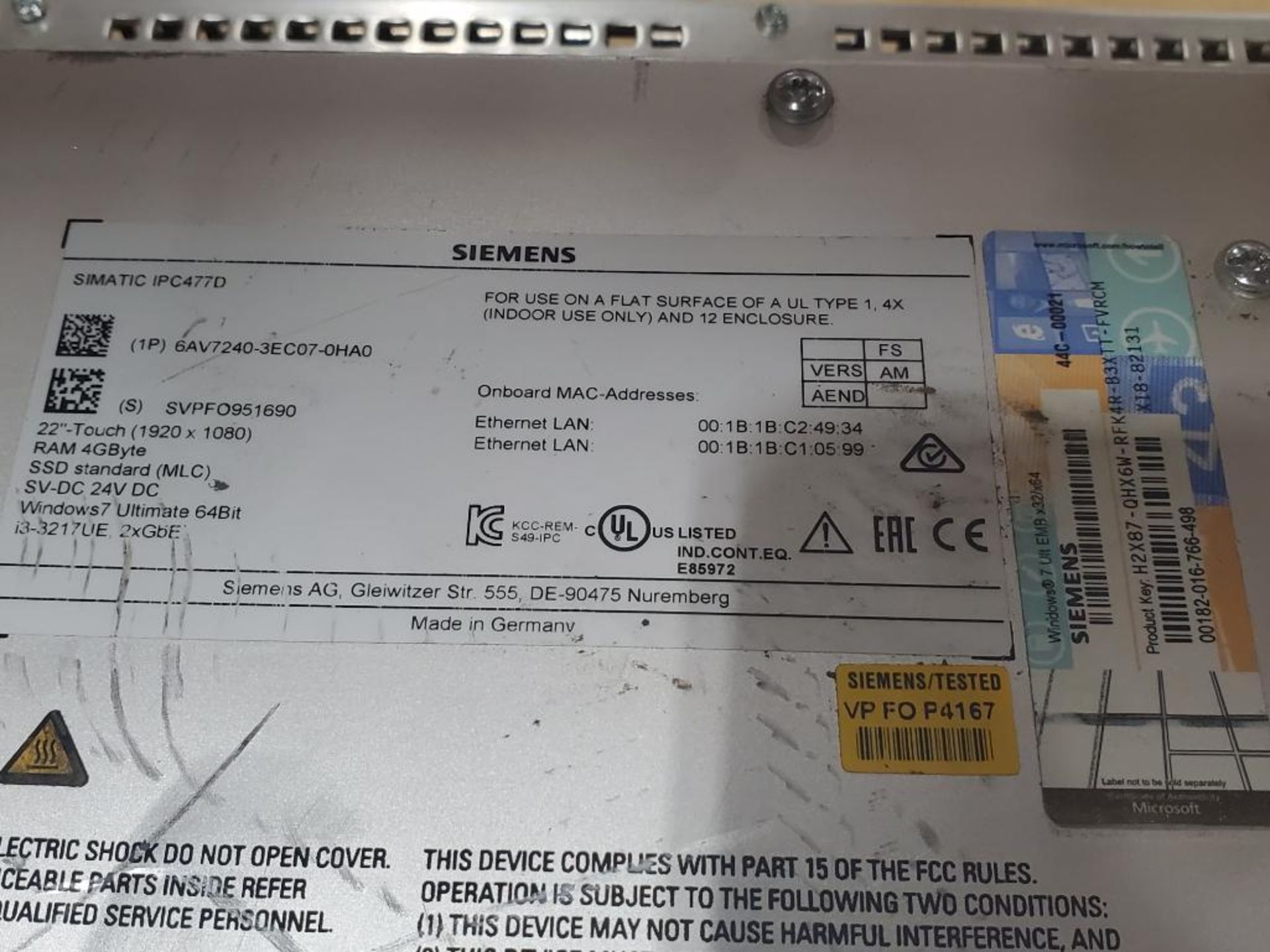 *Parts / Repairable* - Qty 2 - Siemens touch panels. - Image 10 of 10