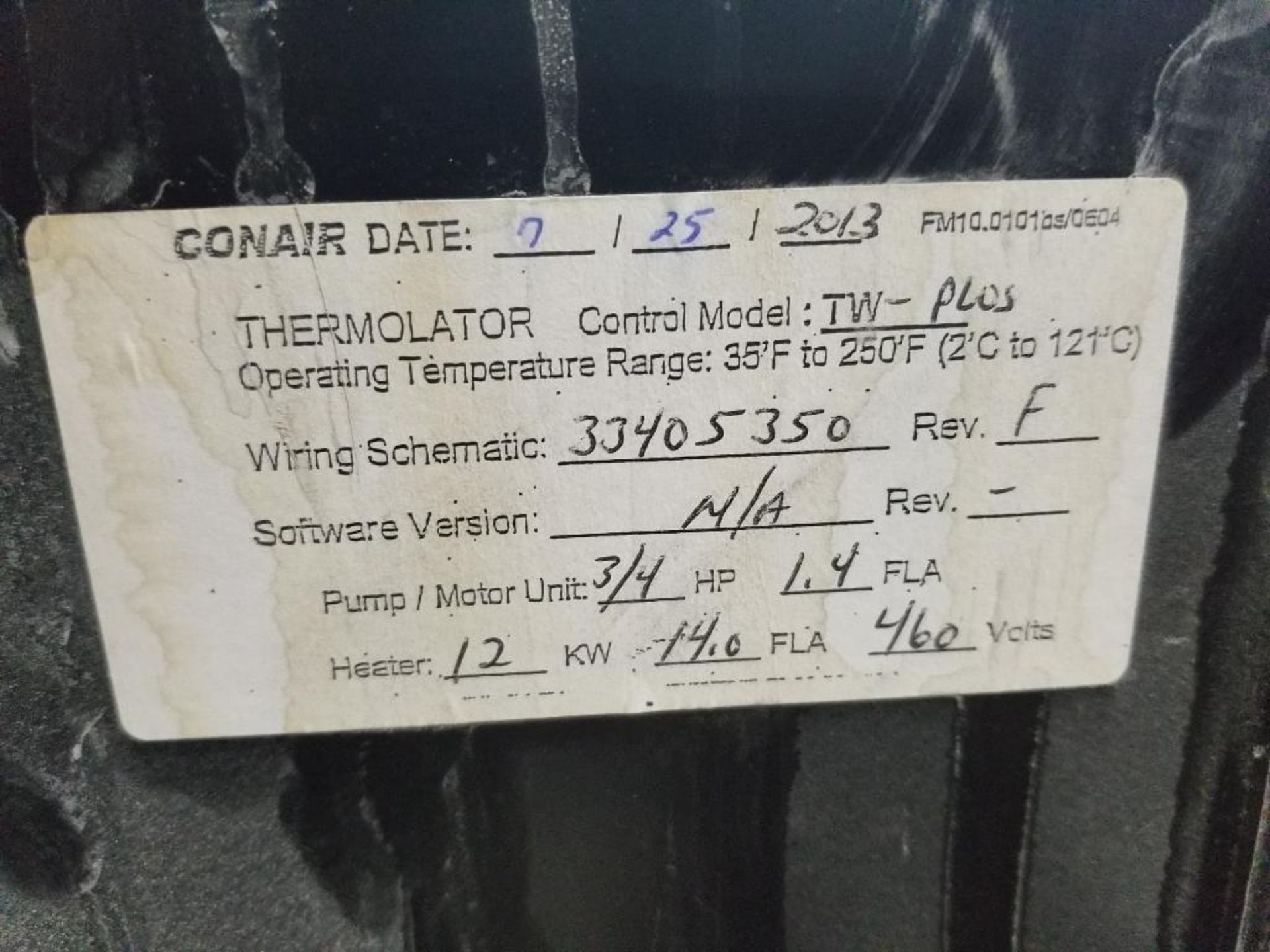 Conair Thermolator TW-PLUS. 3PH 460V. - Image 7 of 10