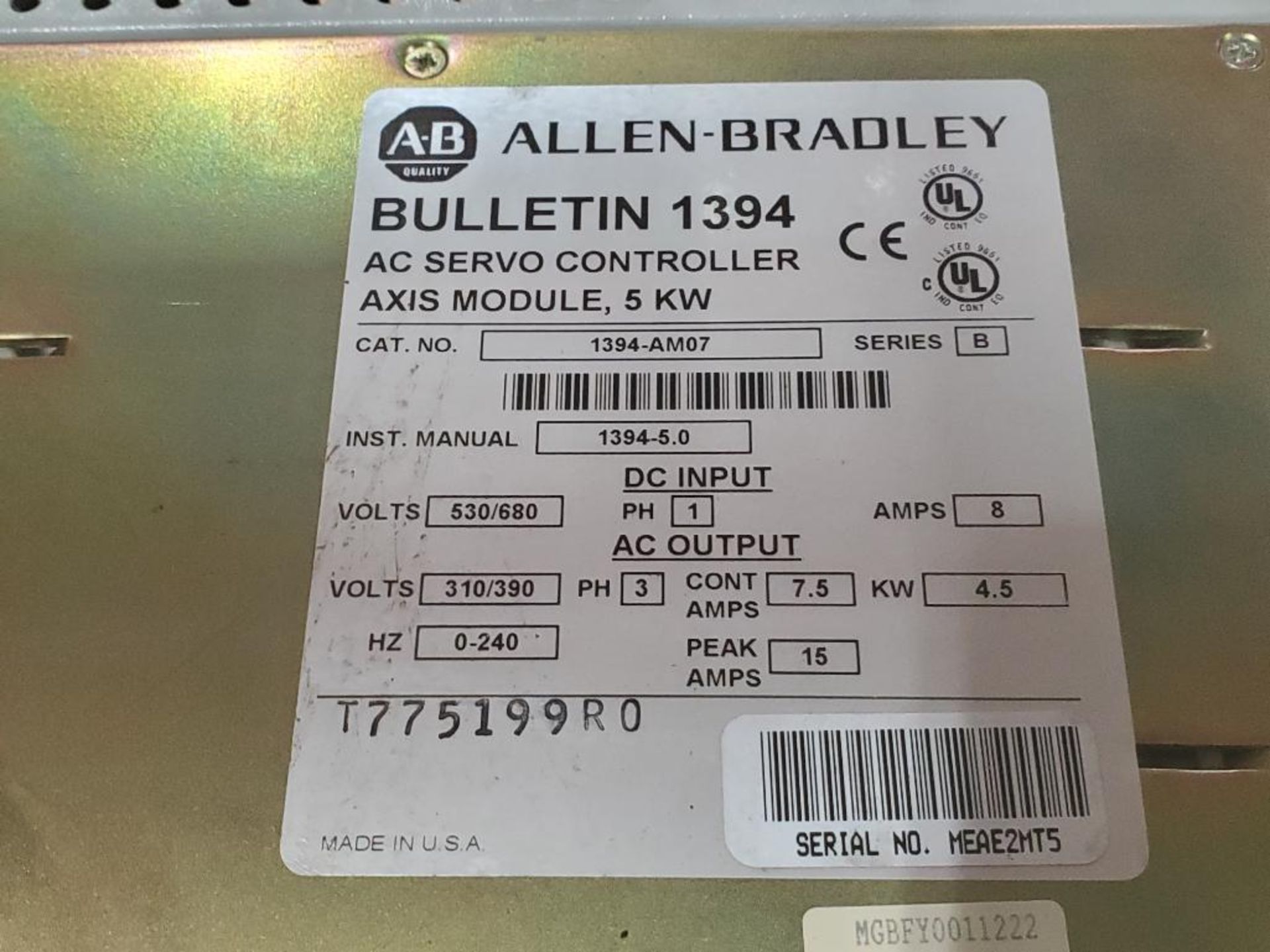 *Parts / Repairable* - Allen Bradley servo drive. - Image 2 of 4