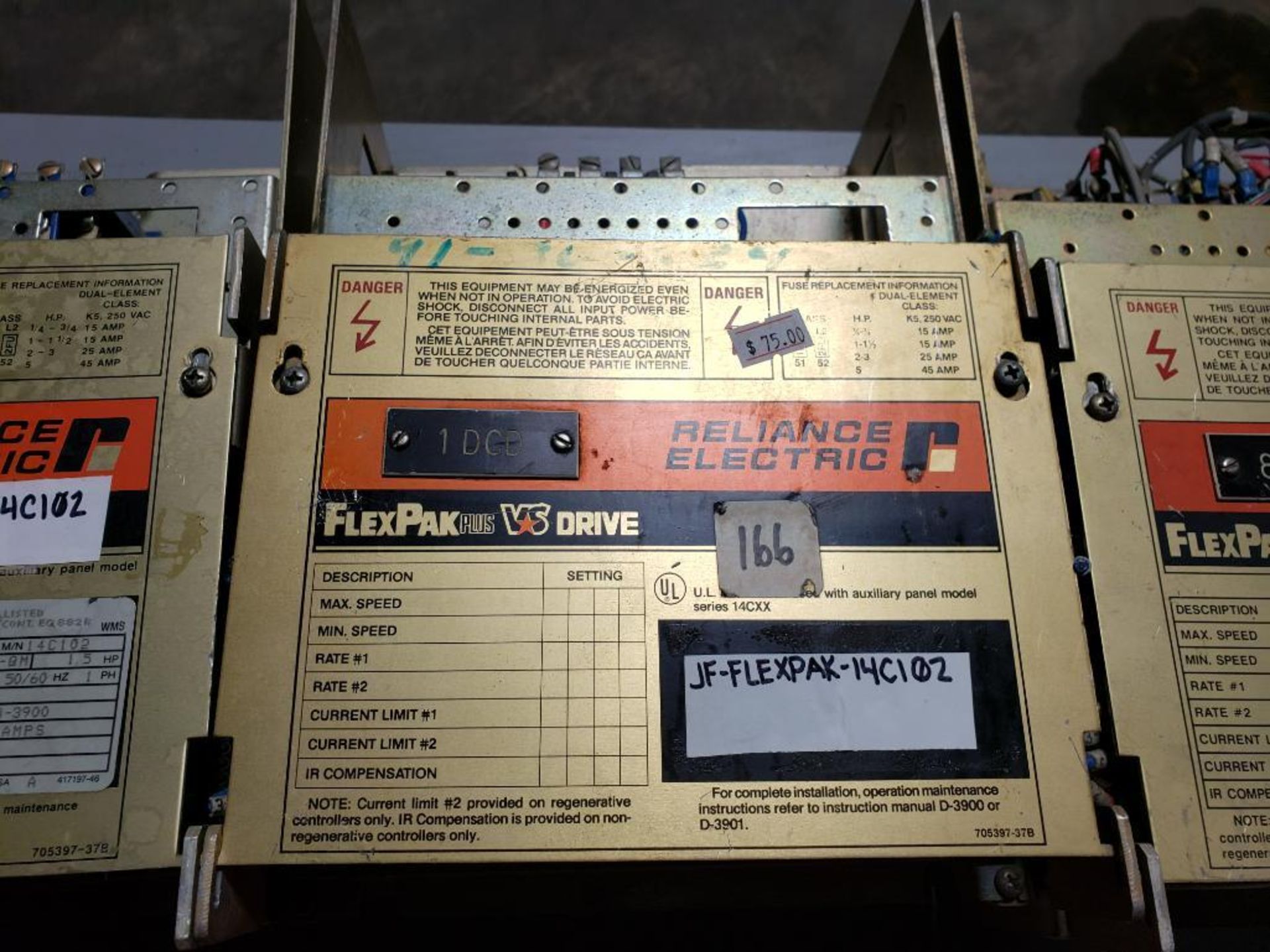 Qty 4 - Reliance Electric flexpak plus drive. Part number 14C102. - Image 4 of 9