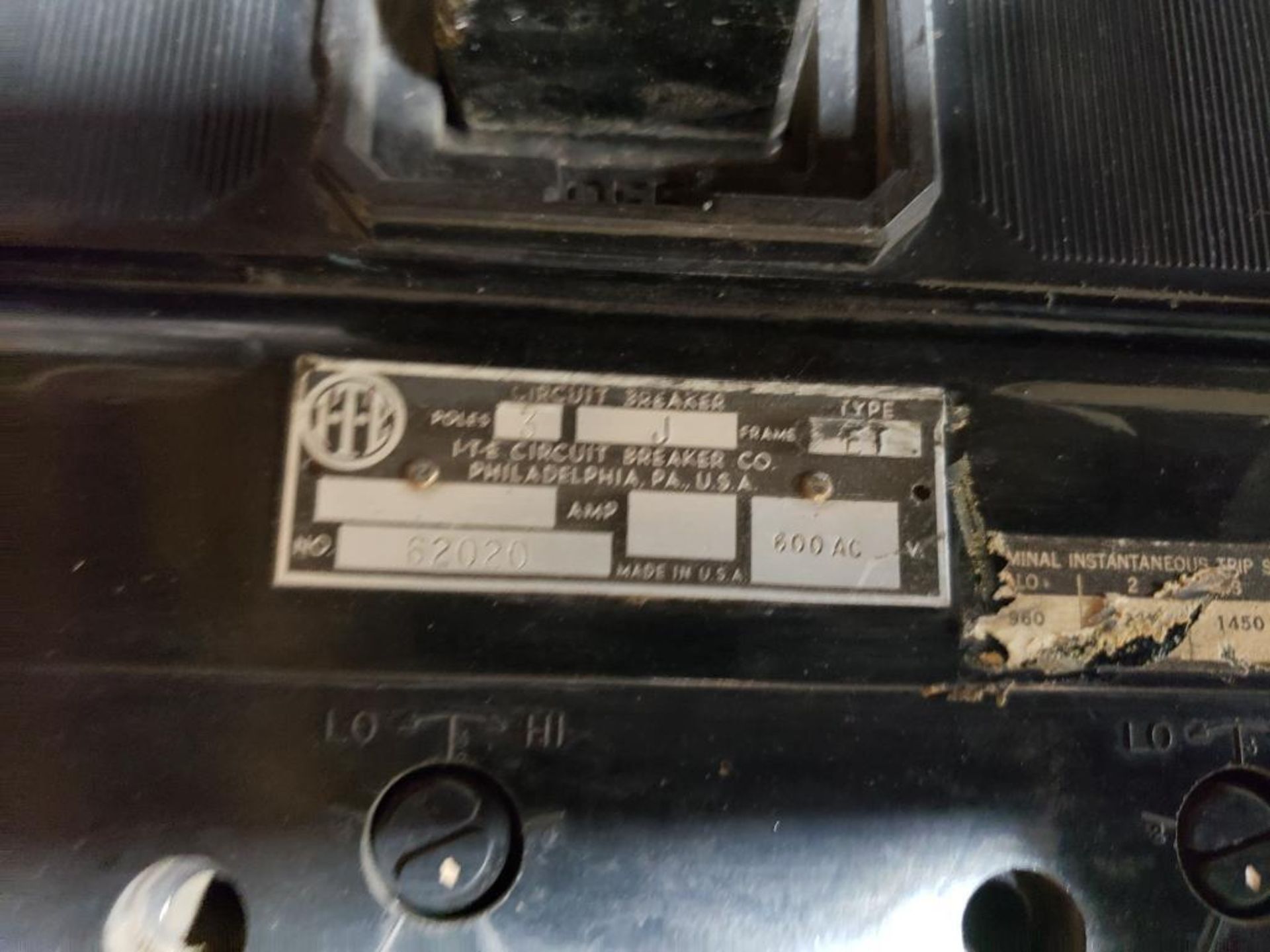 Qty 4 - ITE 3 pole J frame type ET molded case breaker. - Image 4 of 6