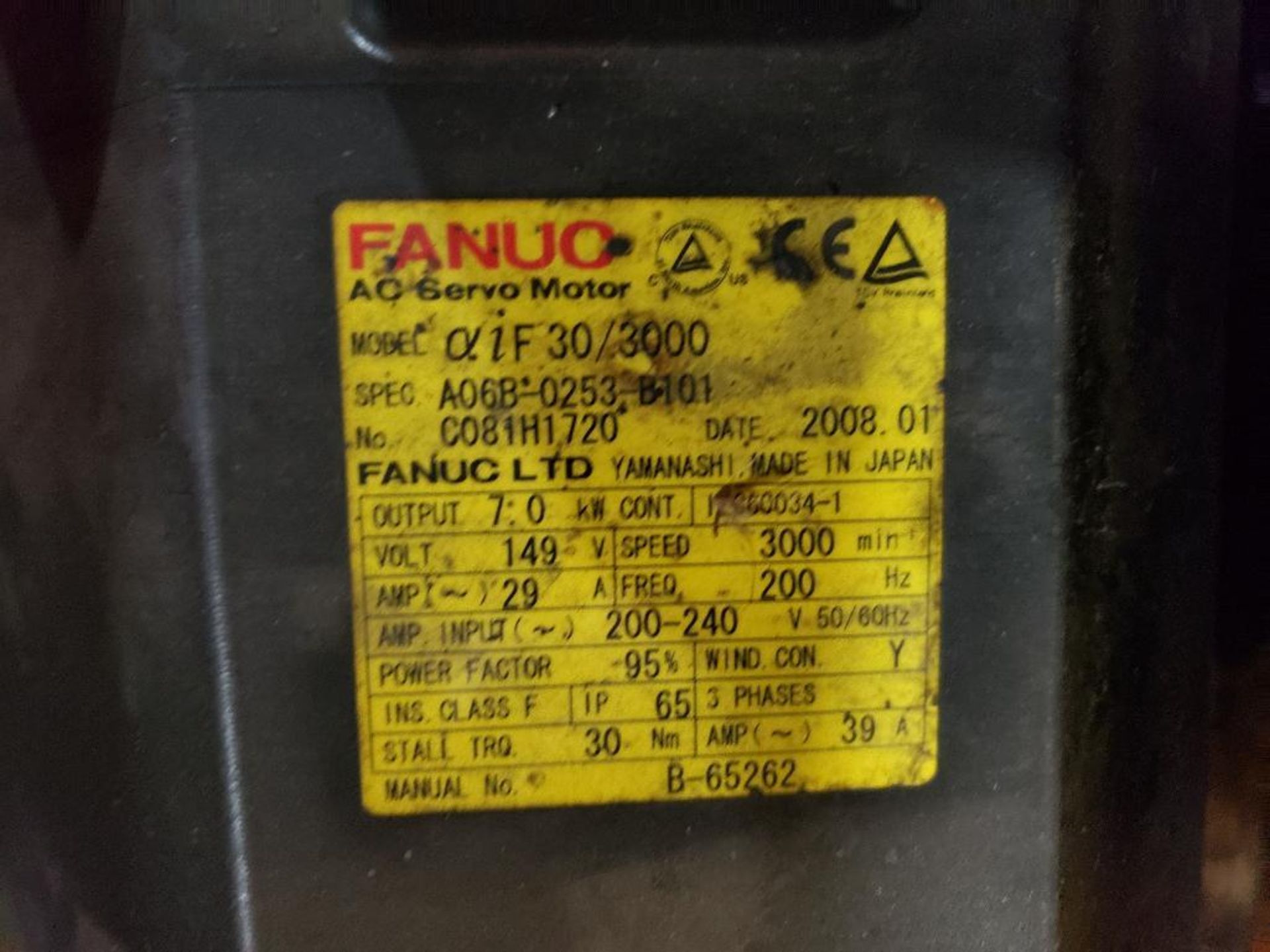 Fanuc AC spindle motor. Part number A06B-0253-B101. - Image 3 of 5