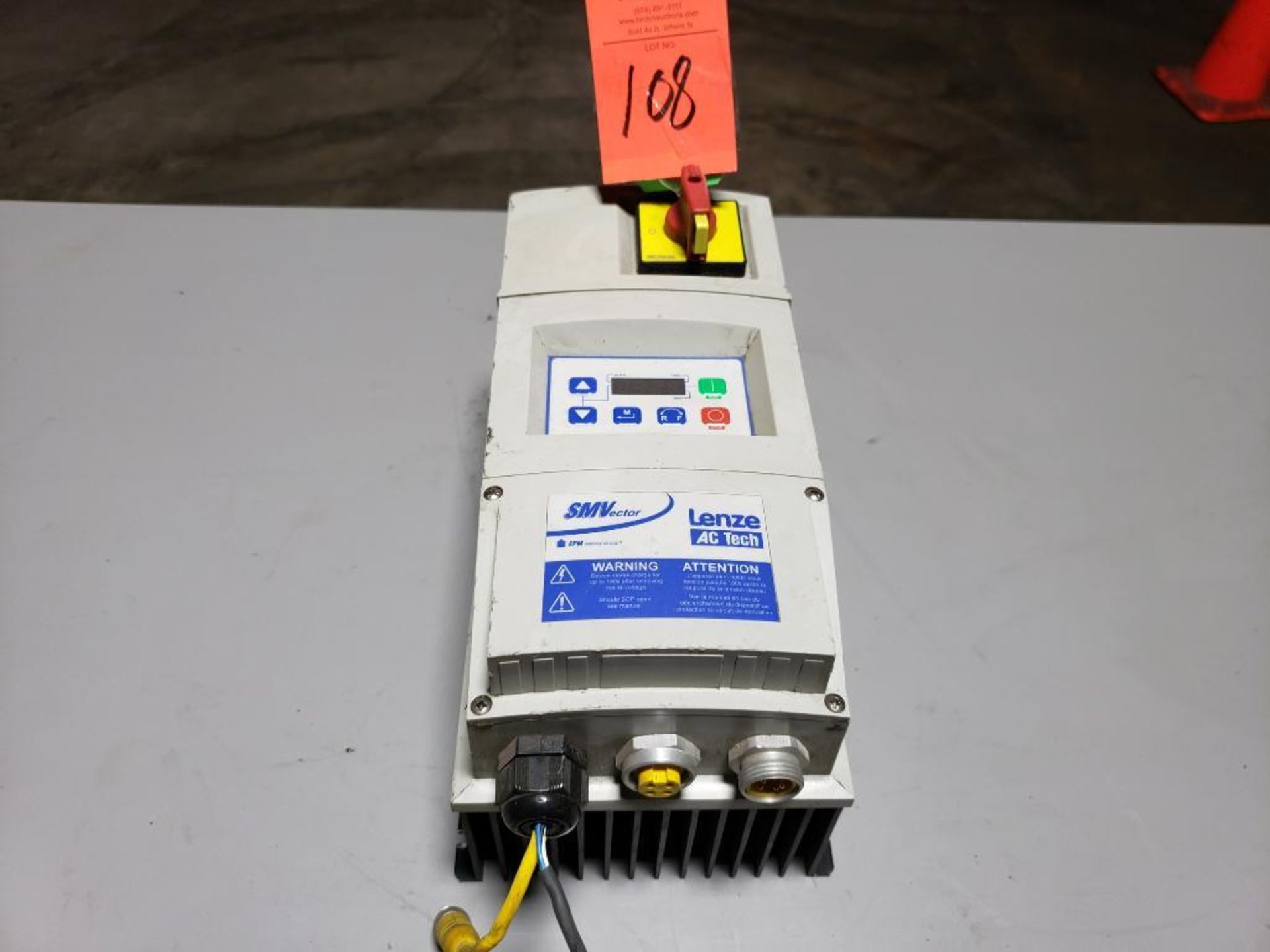 Lenze AC Tech SMVector drive. Part number ESV112N04TMC.