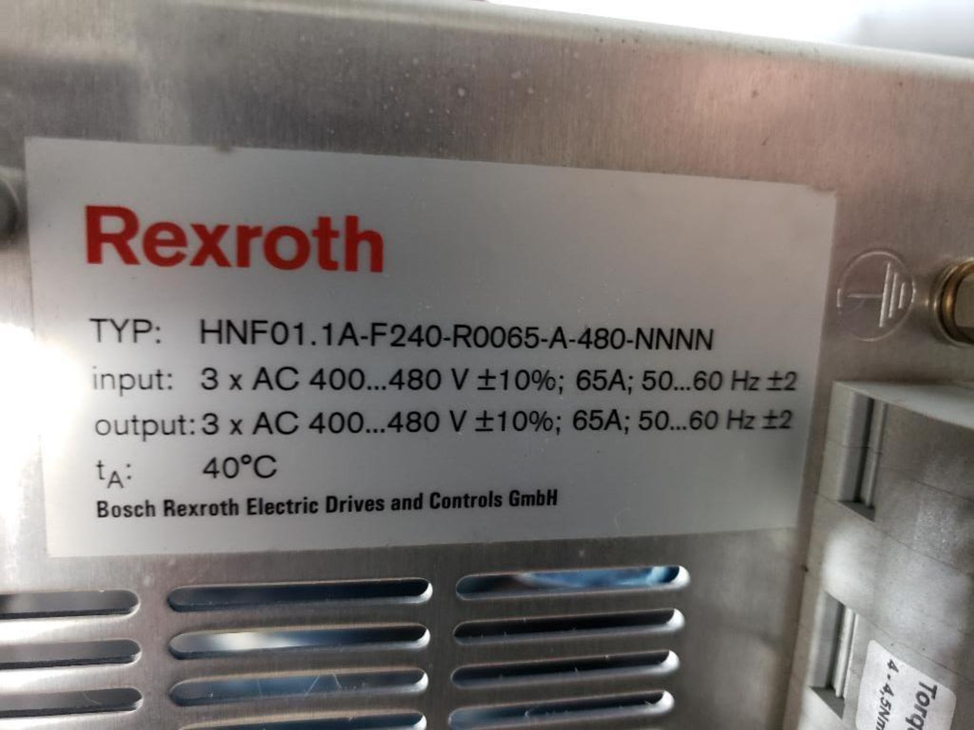 Rexroth drive. Model number HNF01.1A-F240-R0065-A-480-NNNN. - Image 6 of 7