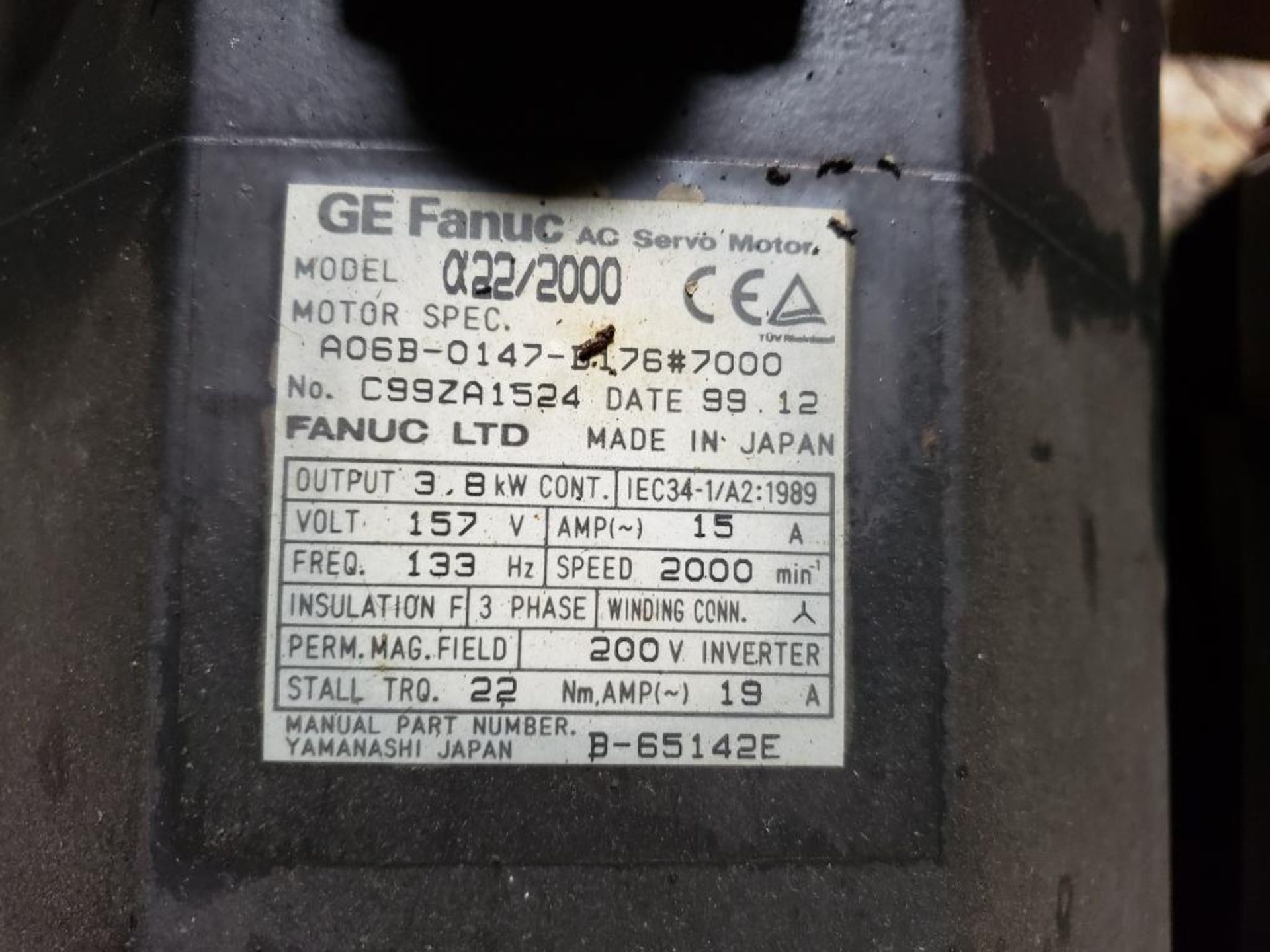 Fanuc AC servo motor. Part number A06B-0147-B176. - Image 3 of 3