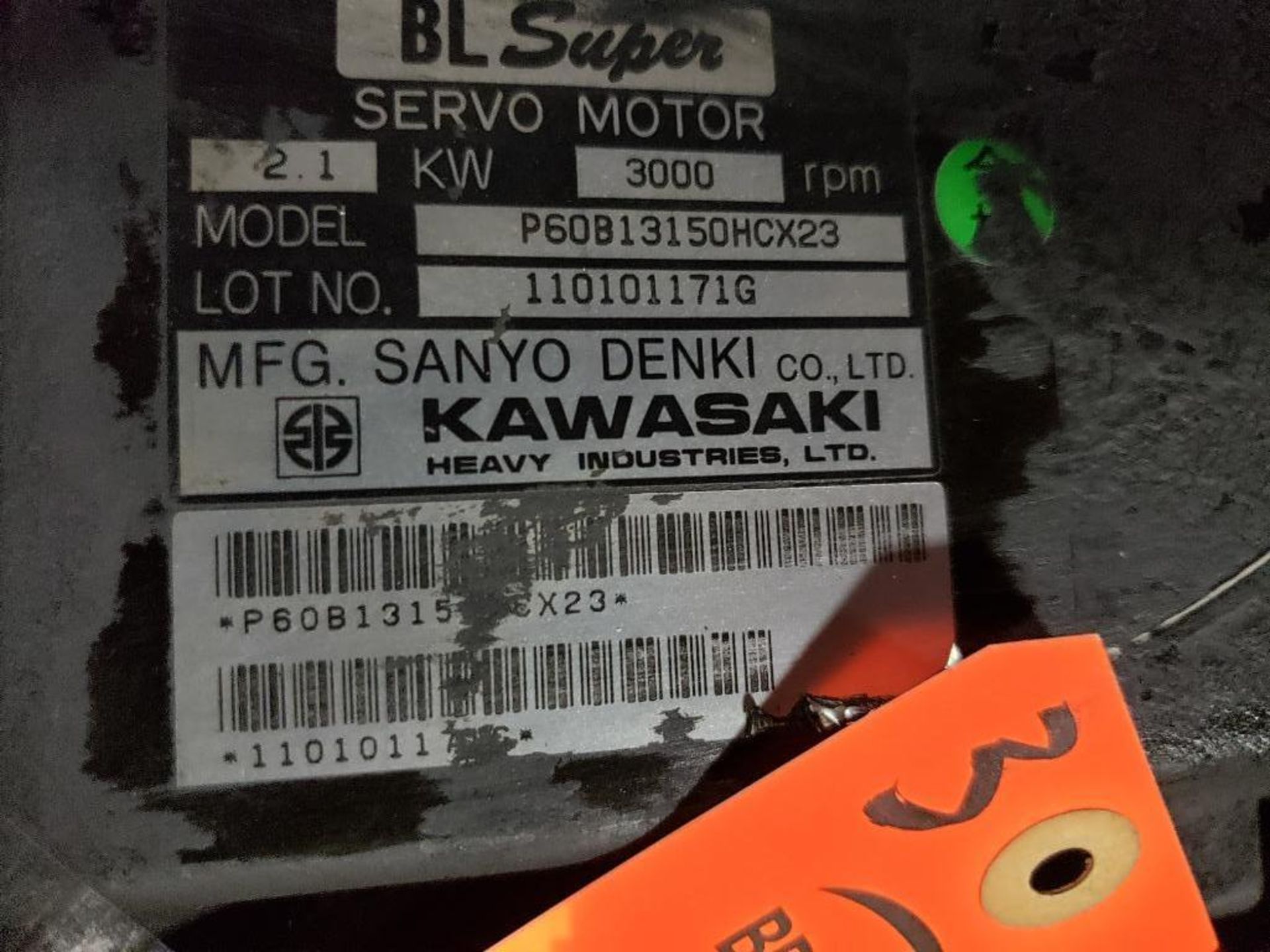 Qty 3 - Kawasaki servo motor. Series BL Super. Model P60B13150HCX23. - Image 4 of 4