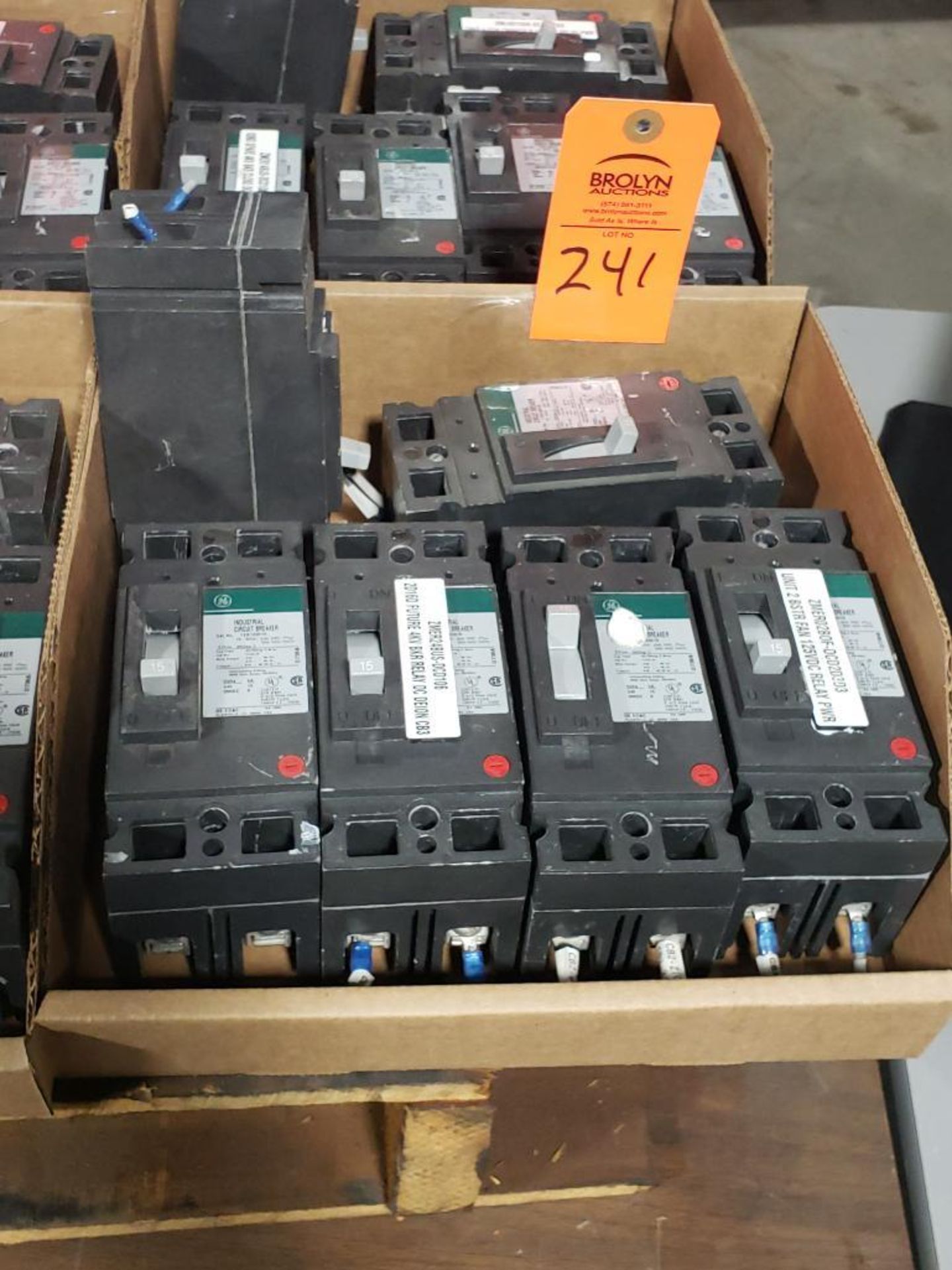 Qty 6 - GE molded case circuit breaker. Catalog TEB122015WL.