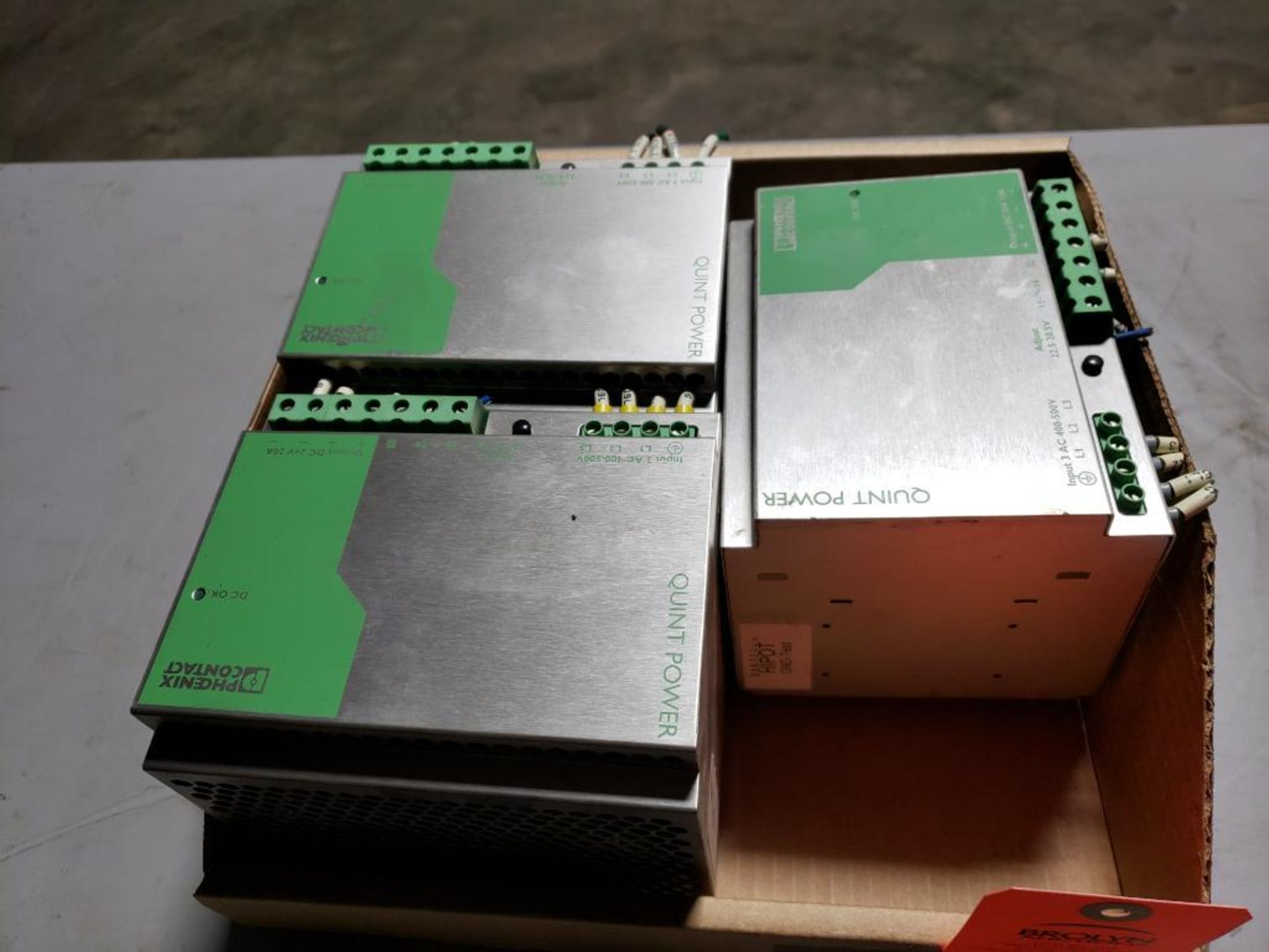 Qty 3 - Phoenix Contact power supplies. Part number QUINT-PS-3X400-500AC/24DC/20.