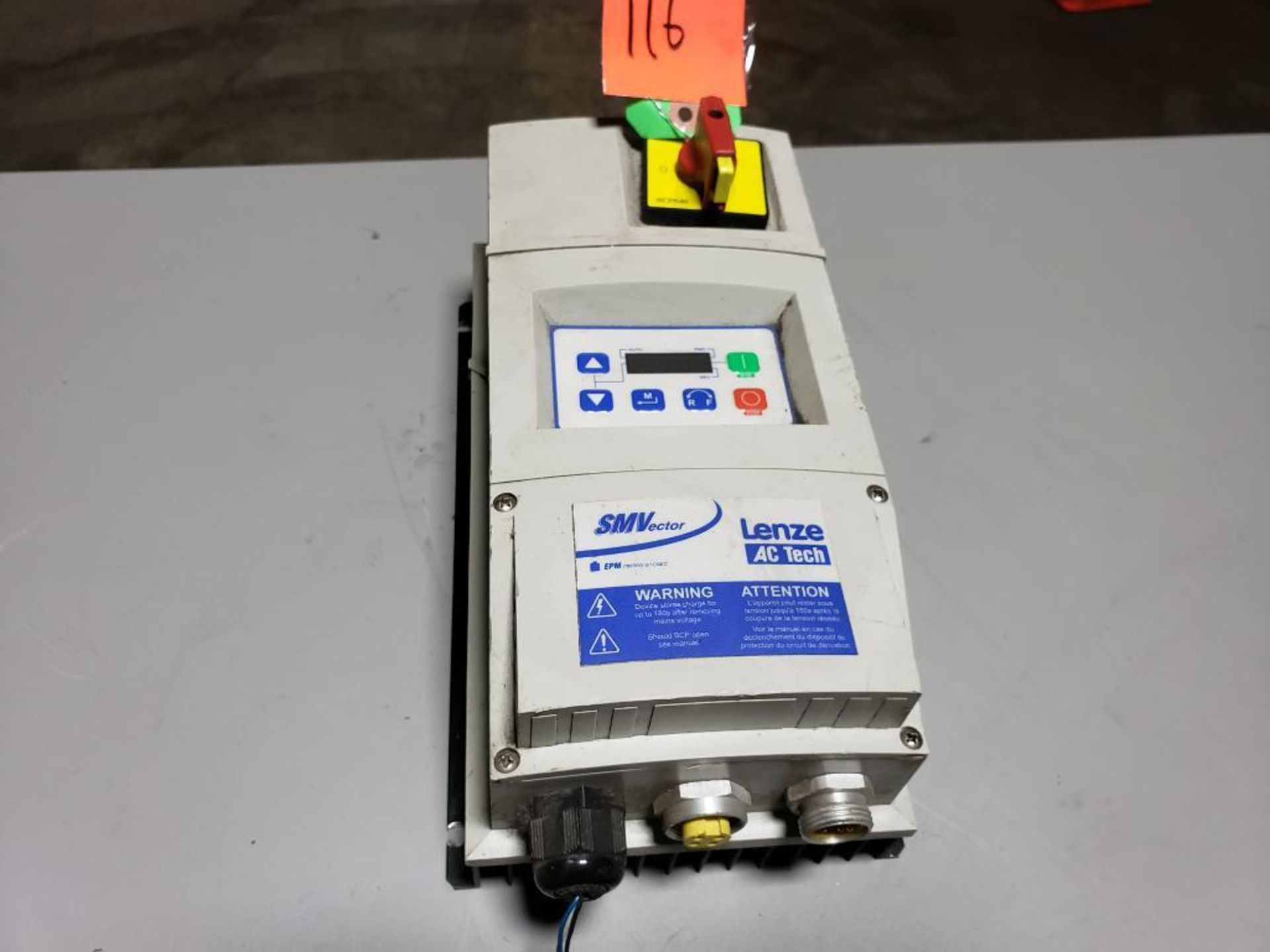 Lenze AC Tech SMVector drive. Part number ESV371N04TMC.