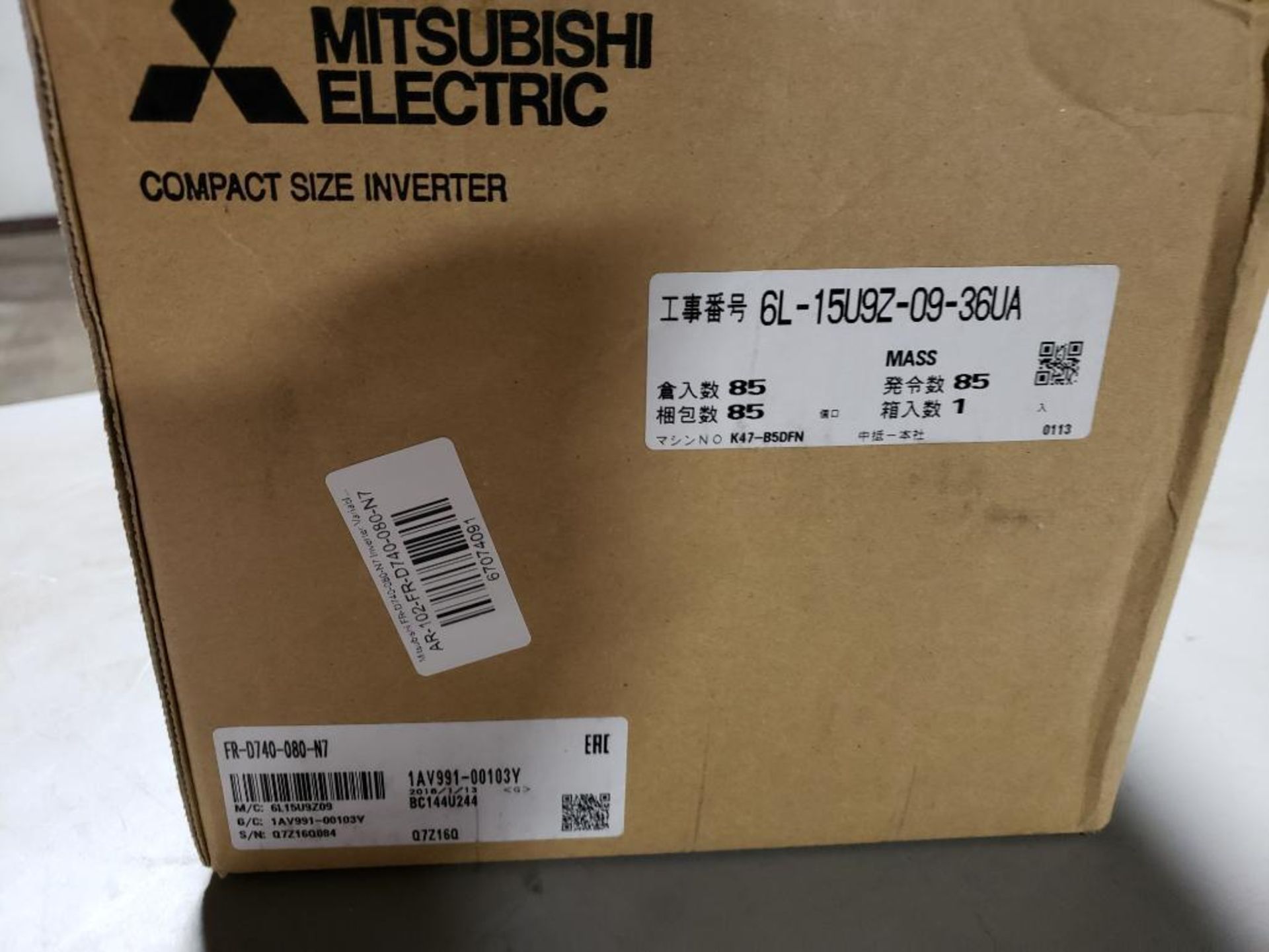 Mitsubishi inverter drive. Part number FR-D740-080-N7. New in box. - Image 3 of 5