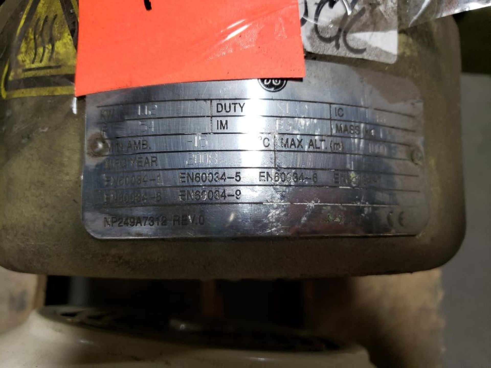 15hp GE motor. Catalog M7724. 230/460v 3 phase. 1745, 145T frame. - Image 3 of 4