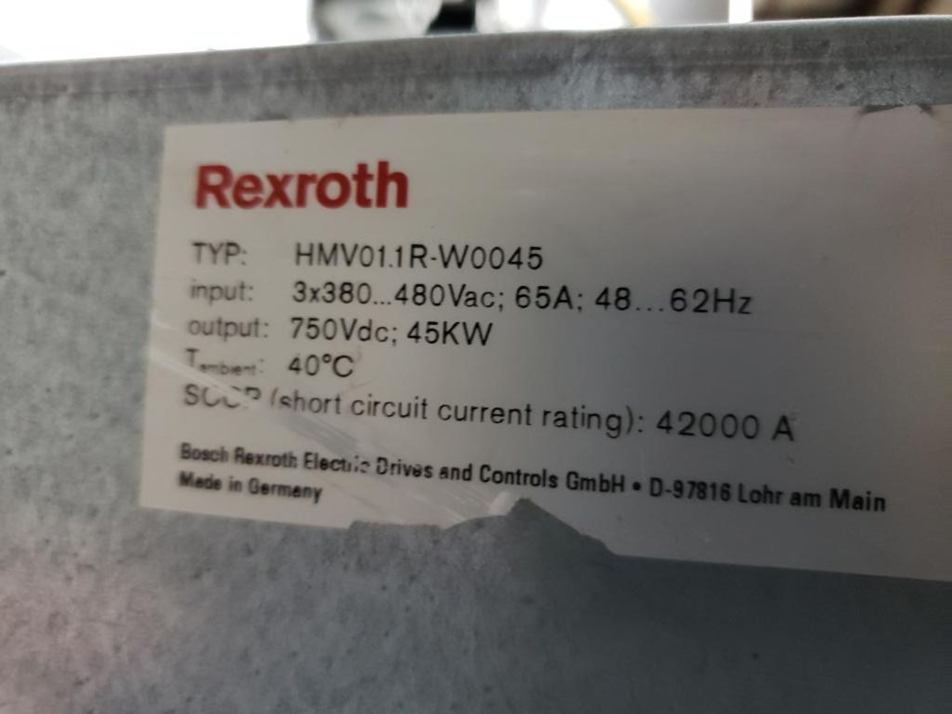 Rexroth IndraDrive M drive. Model number MHV01.1R-W0045. - Image 5 of 7