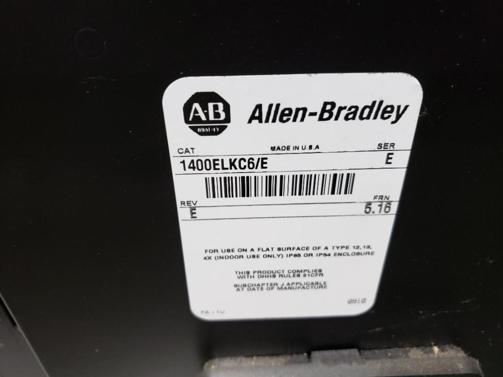 Allen Bradley Panelview 1400e HMI. Catalog number 1400ELKC6/E. - Image 6 of 7