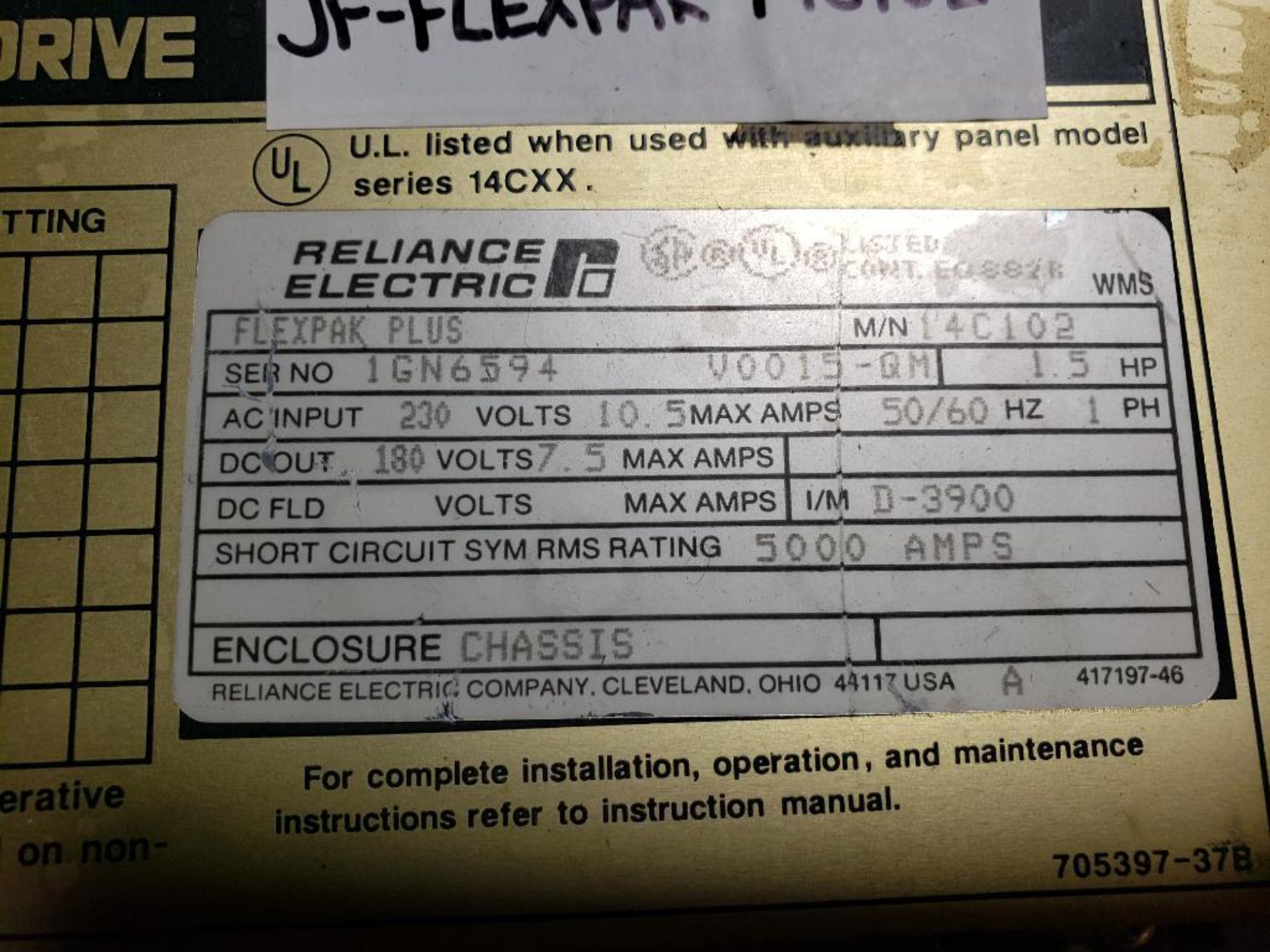 Qty 4 - Reliance Electric flexpak plus drive. Part number 14C102. - Image 3 of 9