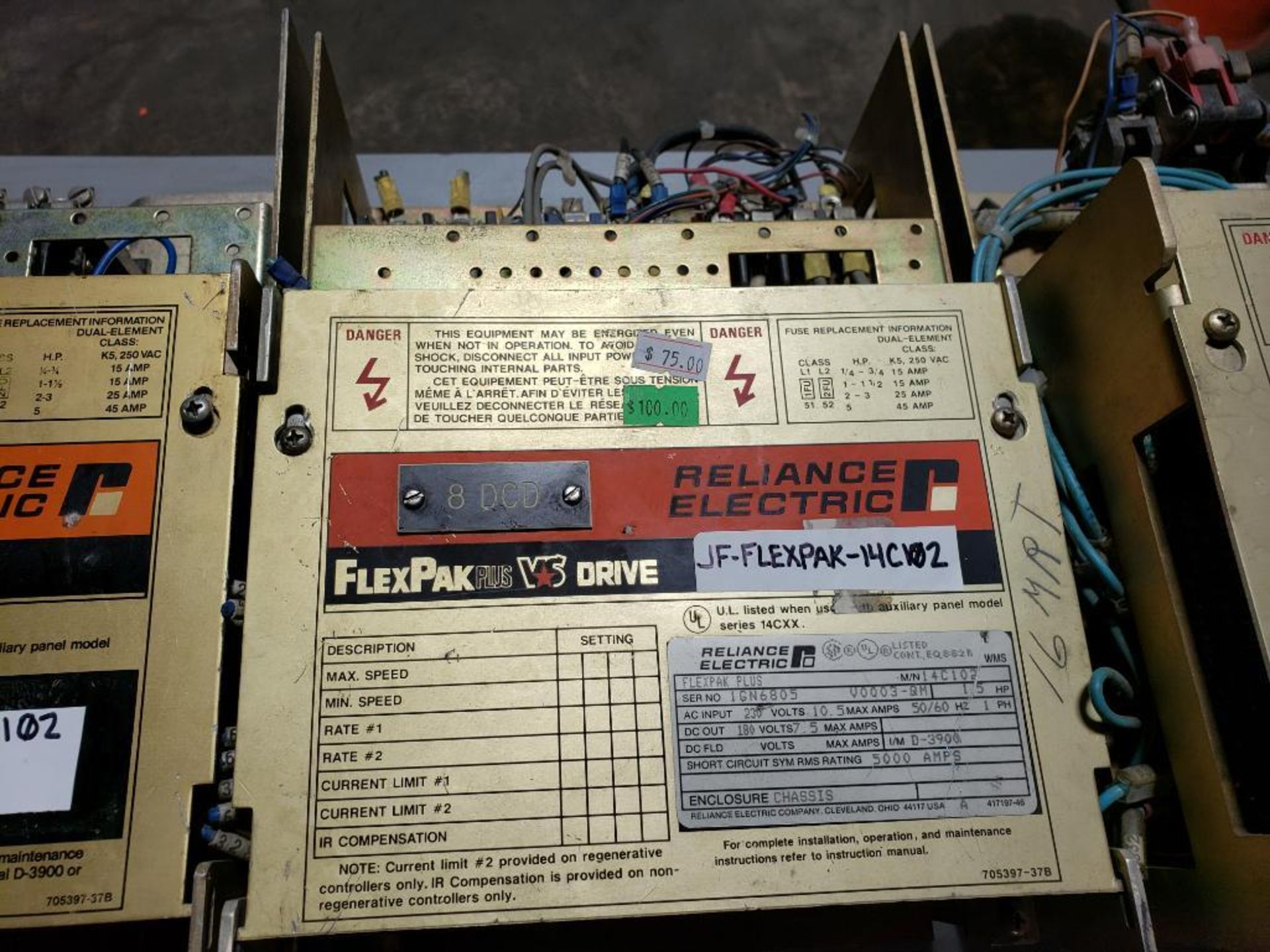 Qty 4 - Reliance Electric flexpak plus drive. Part number 14C102. - Image 6 of 9