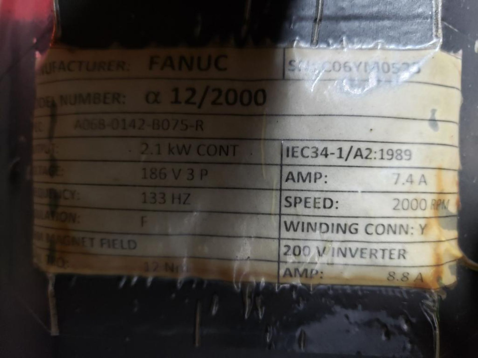 Fanuc AC servo motor. Part number A06B-0142-B076. - Image 2 of 3