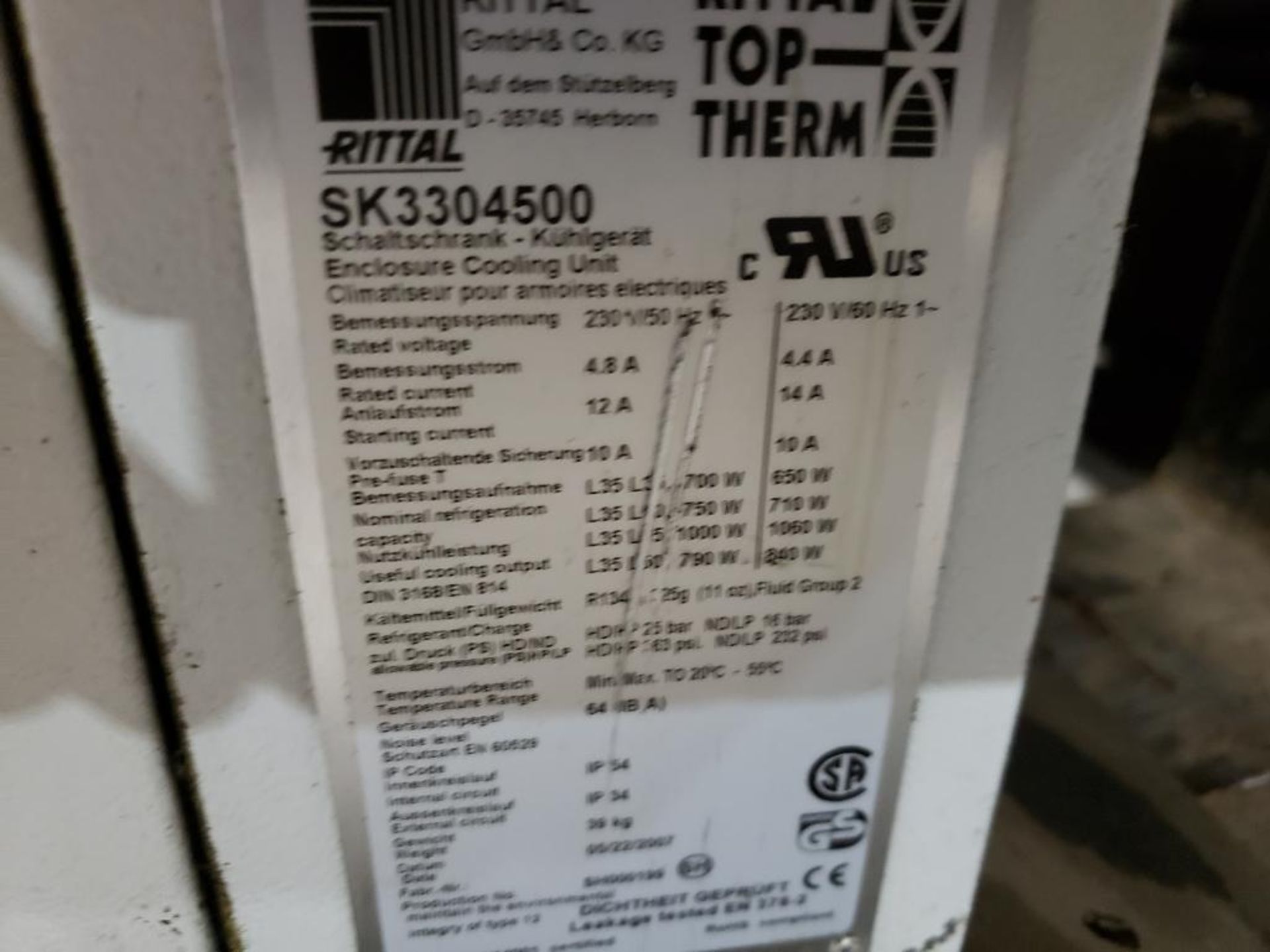 Rittal electronic enclosure air conditioner. Model number SK-3304500. - Image 2 of 2
