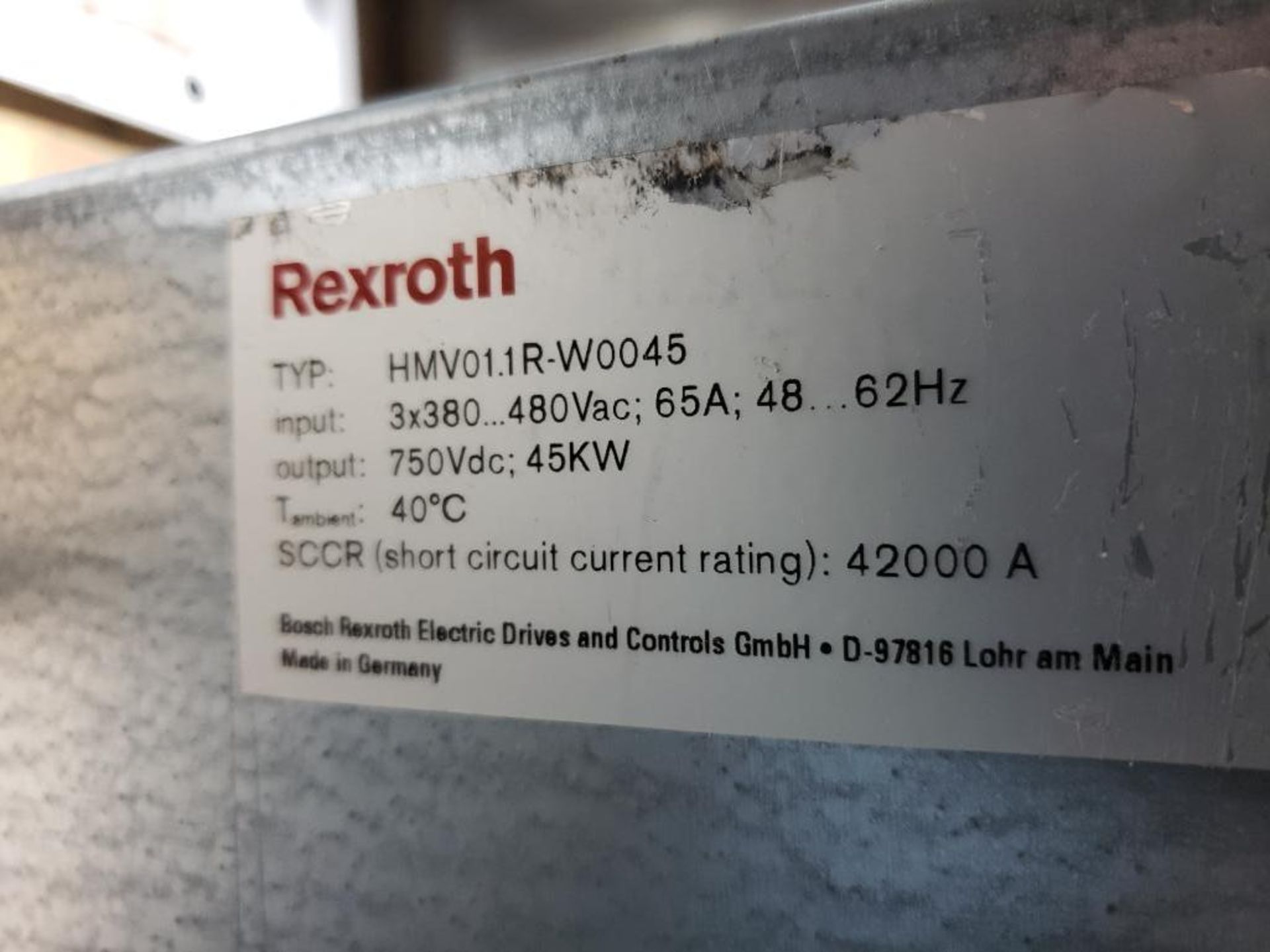 Rexroth IndraDrive M drive. Model number MHV01.1R-W0045. - Image 4 of 6
