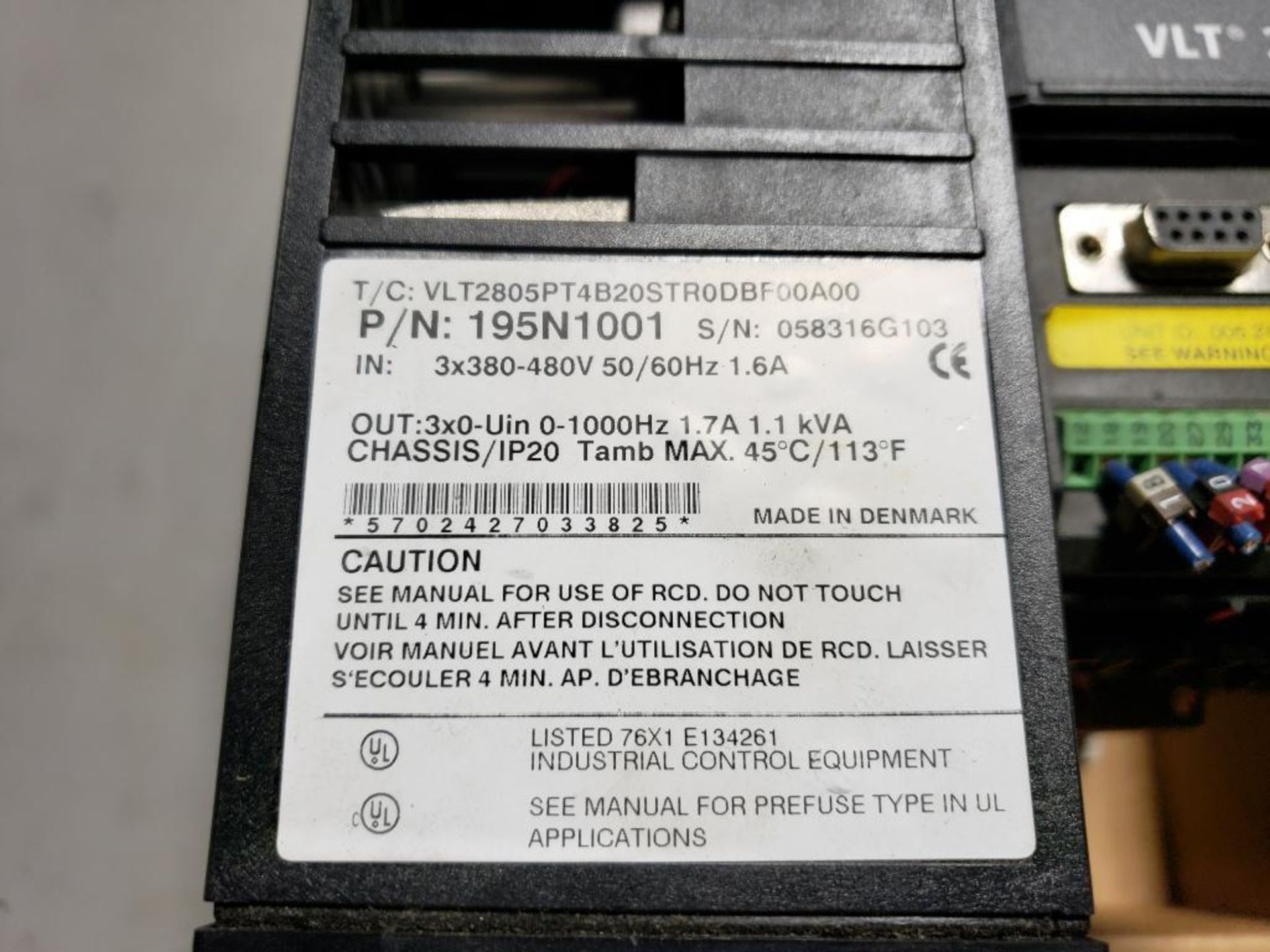 Qty 2 - Danfoss drive. VLT-2800. Part number 195N1001. - Image 3 of 4