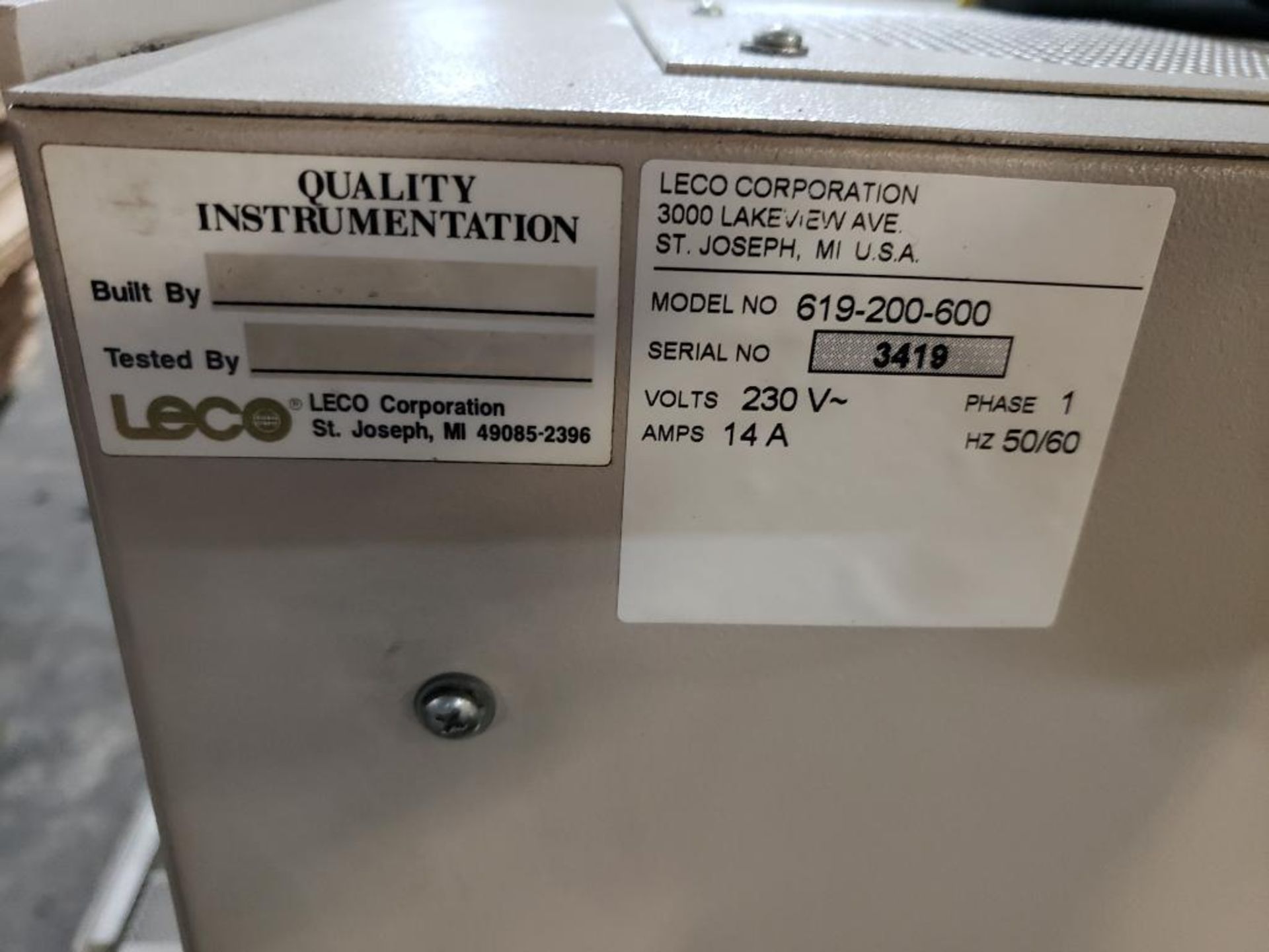 Leco C230 carbon detector system. 619-200-600, 1PH 230V. - Image 4 of 4