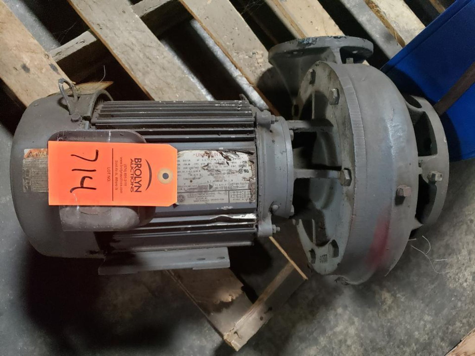 5HP US Electrical motors B075A. 3PH, 208-230/460V, 1745RPM, 184JM-frame.
