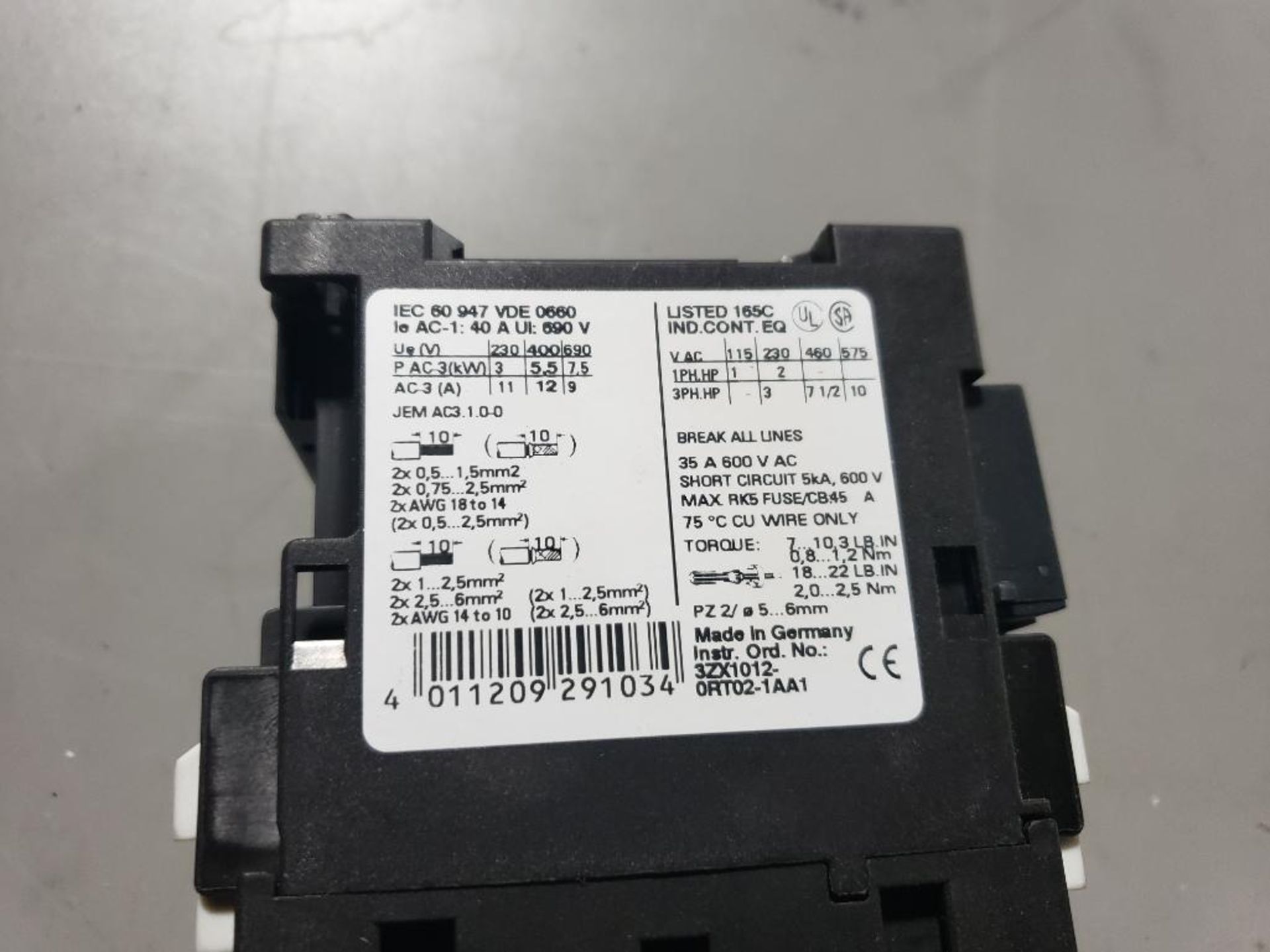 Qty 23 - Siemens 3ZX1012-0RT02-1AA1 contactor. - Image 4 of 4