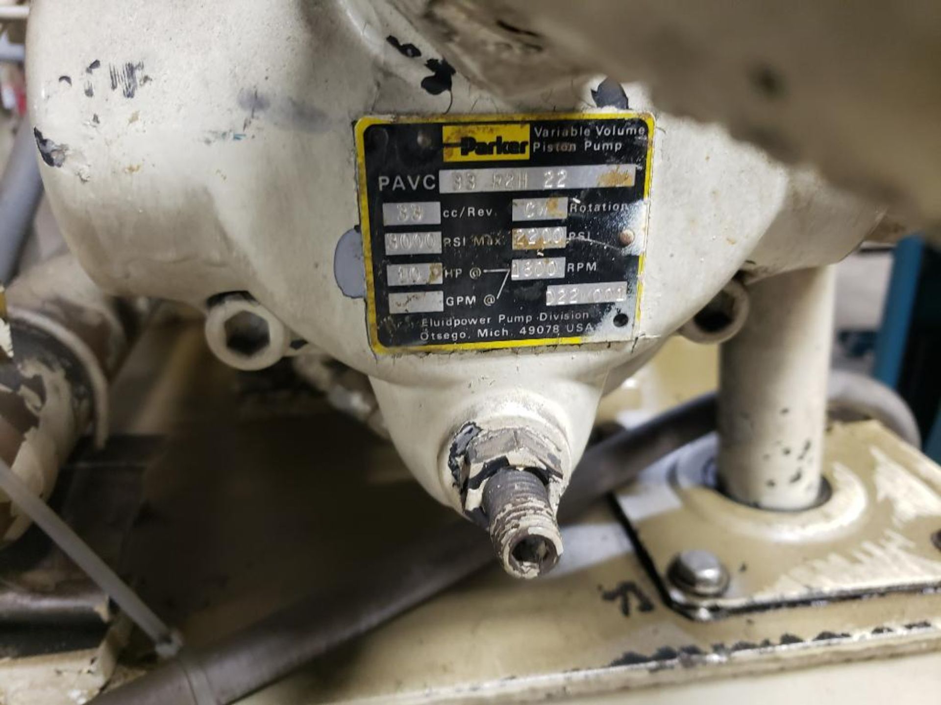 PHD power pack. Parker hydraulic pump. 3000psi. - Image 9 of 10