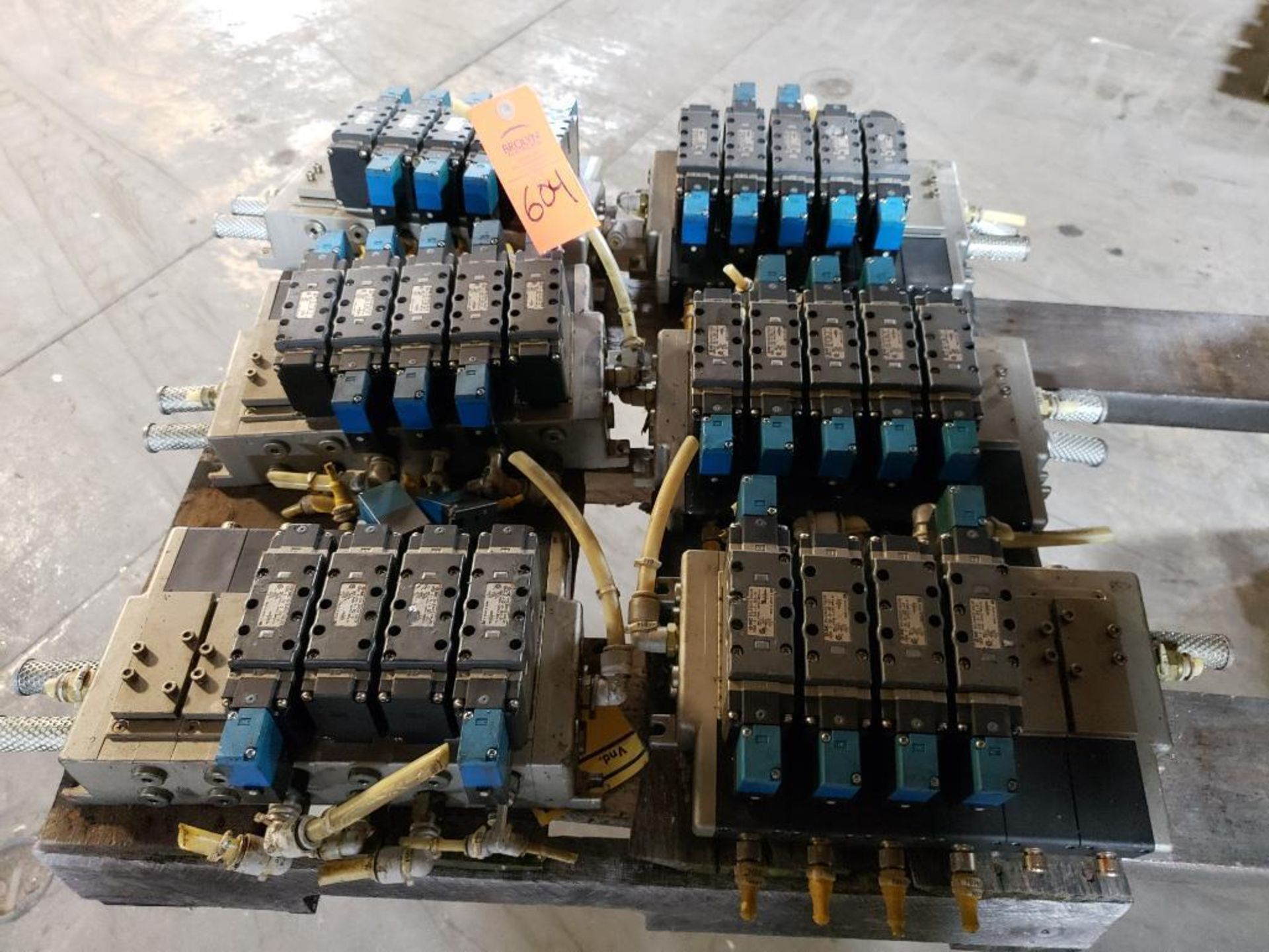 Qty 6 - SMC pneumatic valve assembly.