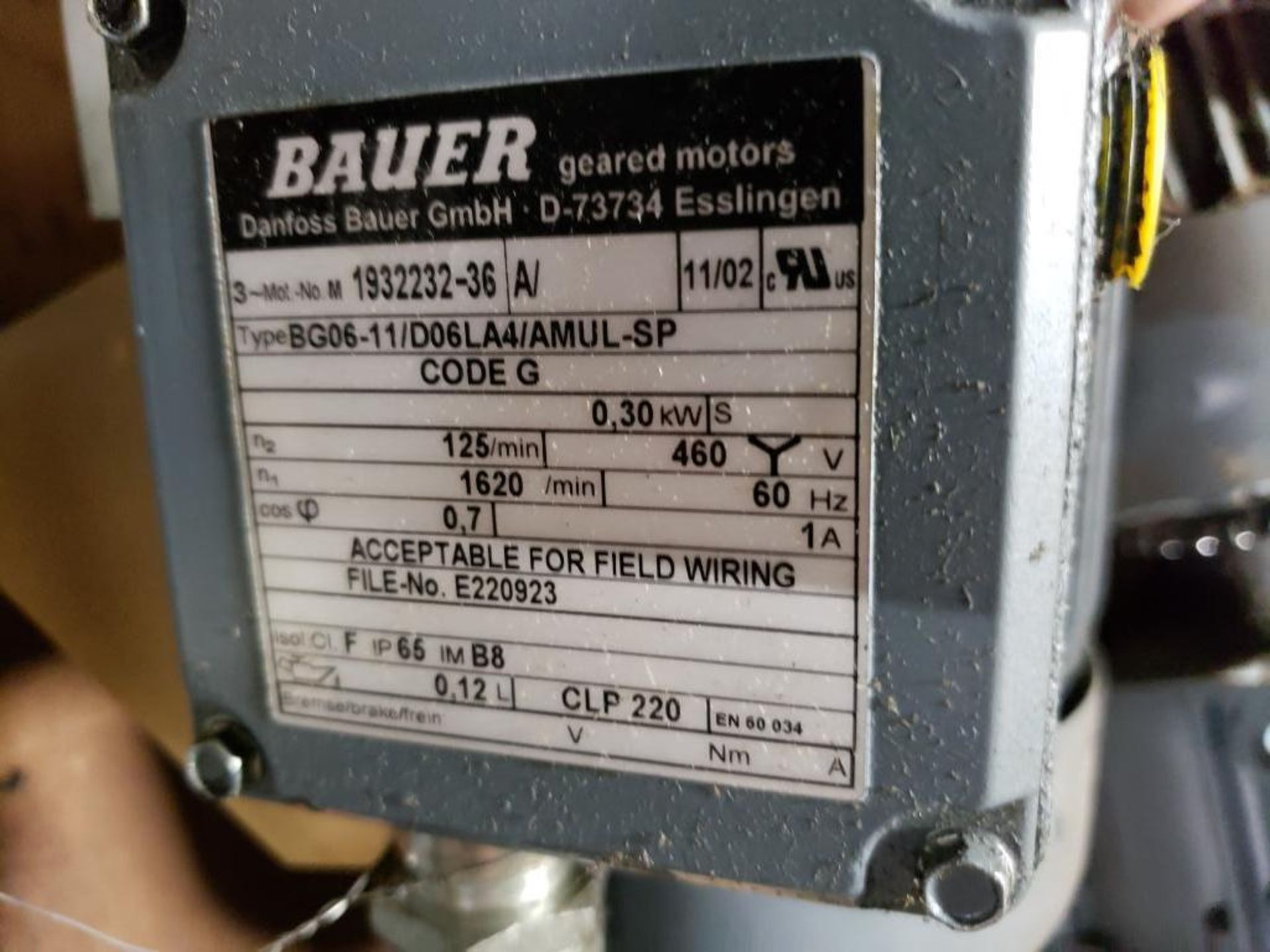 Qty 4 - Bauer gearmotors. Type BG06-11/D06LA4/AMUL. - Image 3 of 6