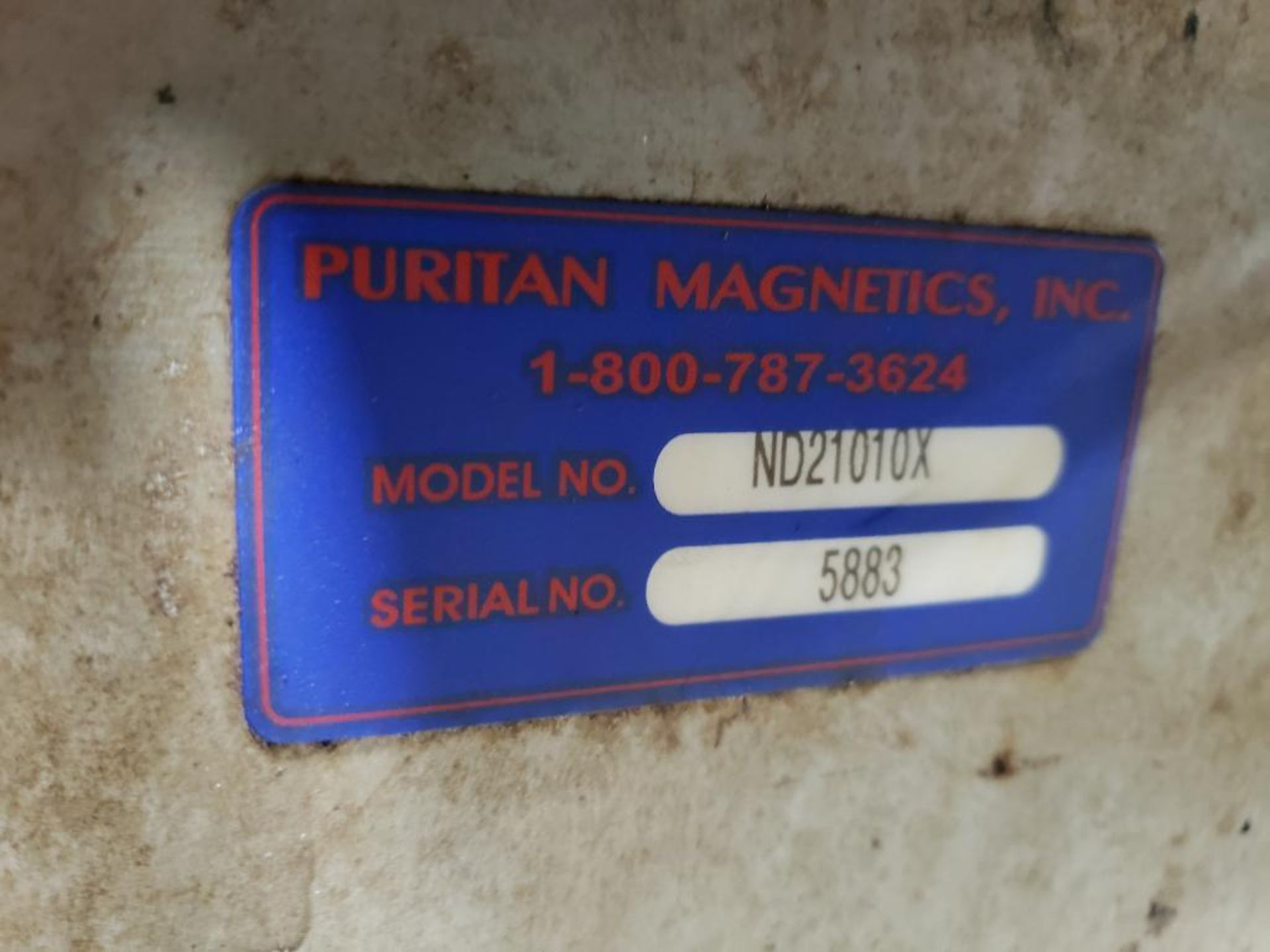 Qty 2 - Puritan Magnetics magnetic separator. Model ND21010X. - Image 4 of 8