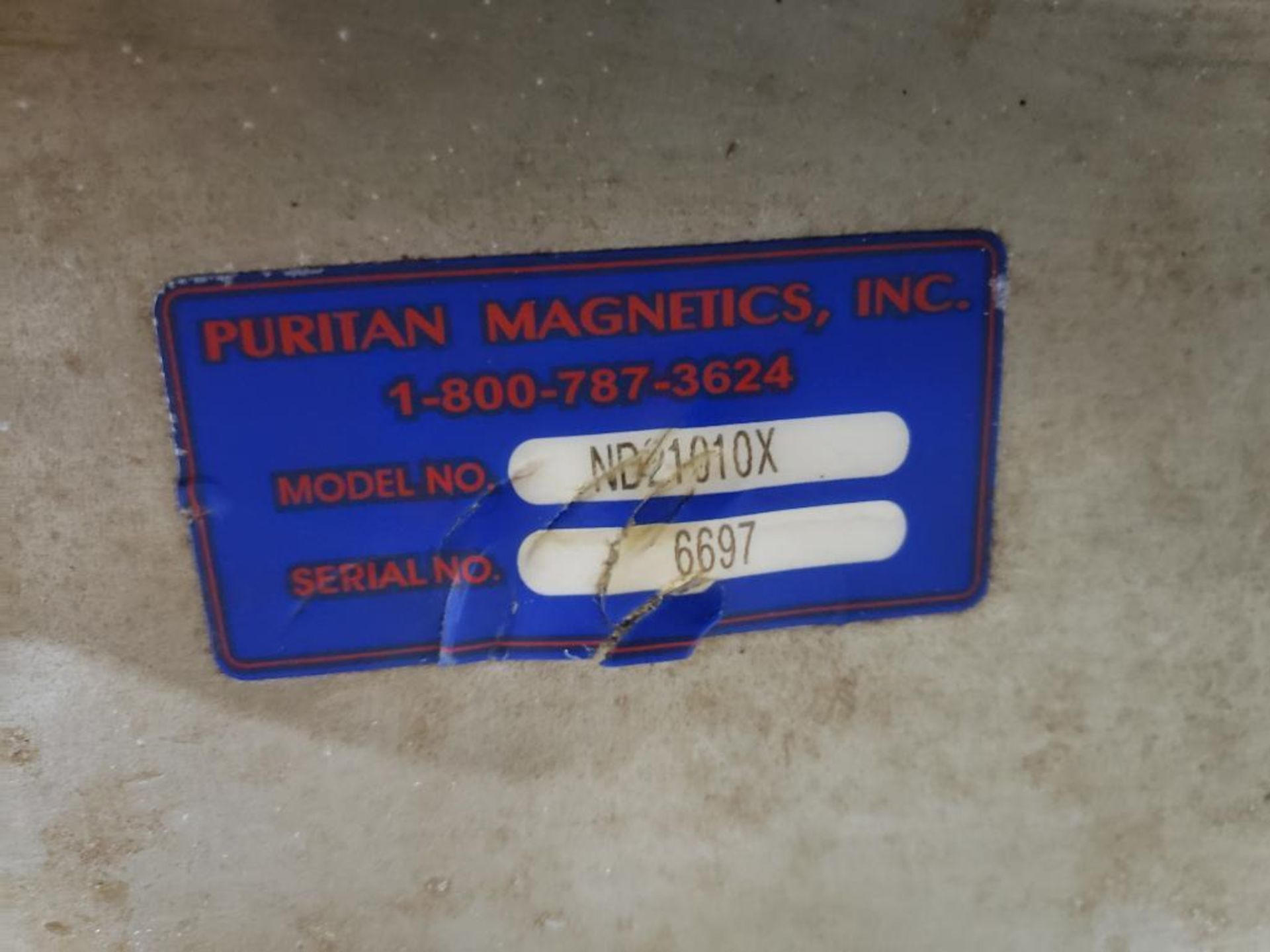Qty 2 - Puritan Magnetics magnetic separator. Model ND21010X. - Image 3 of 8